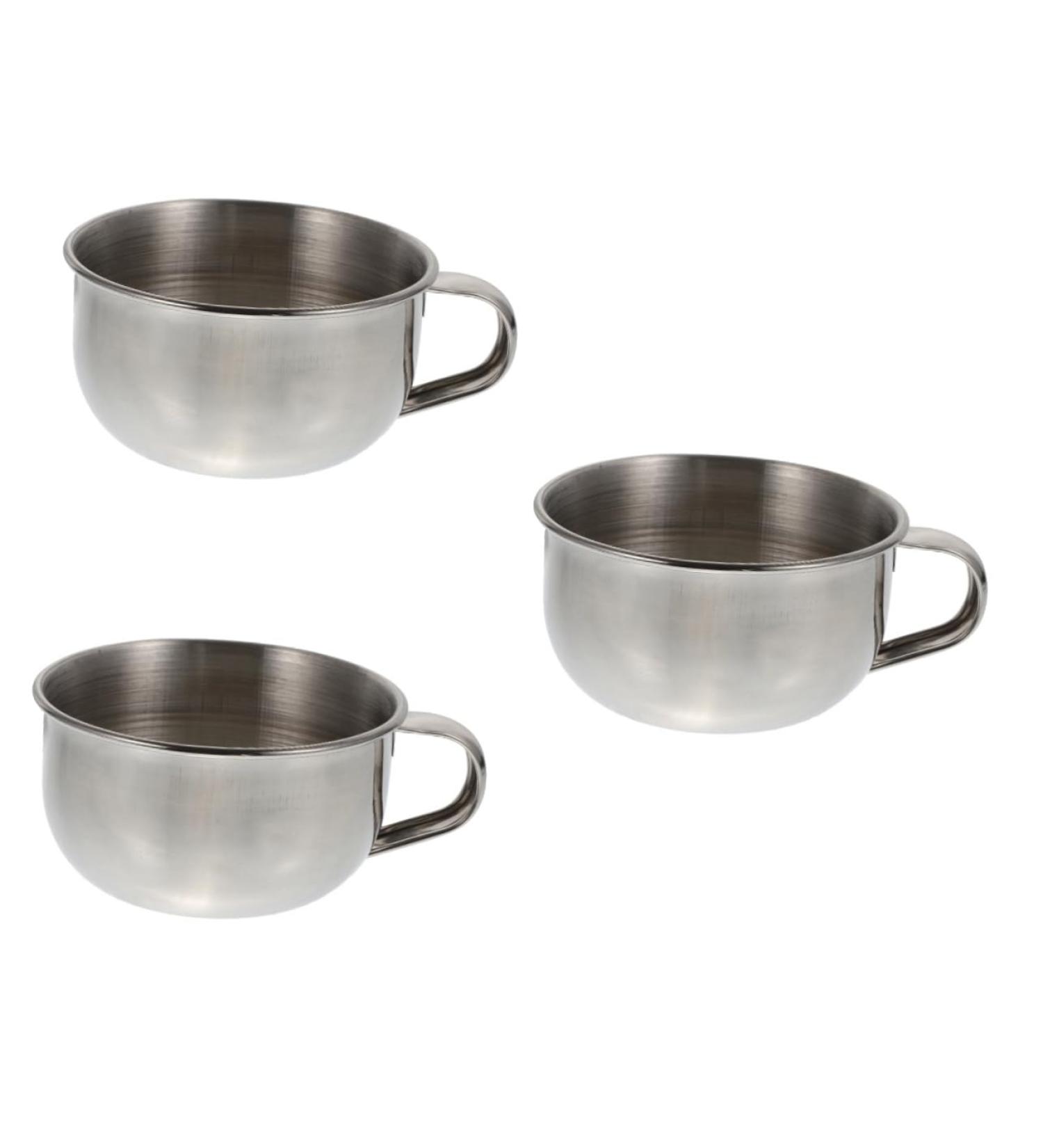 Minkissy 3 Pcs Shaving Soap Bowl Set - Stainless Steel Beard Care | International Shipping - Buy Online on GoSupps.com