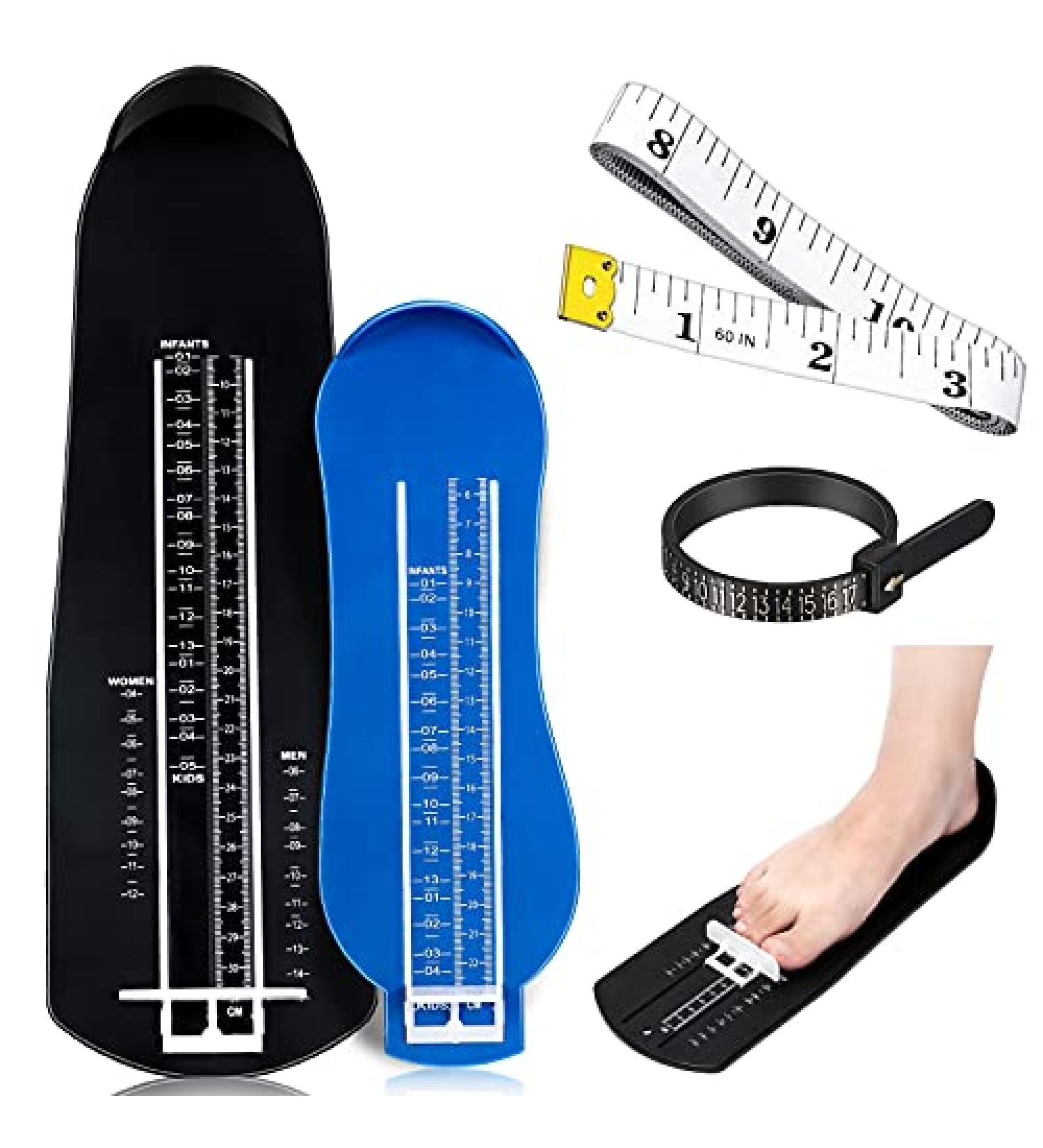 Weewooday 2 Pieces Shoes Measuring Sizer Set for Infants to Adults - Foot Measuring Device with Tape and Ring Sizer - US Size Standard - Buy Online on GoSupps.com