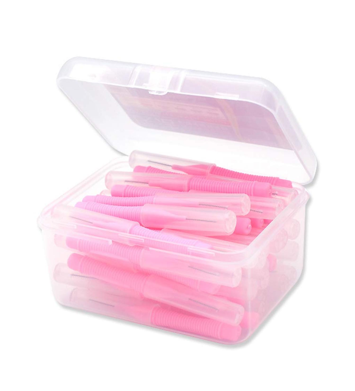 40pcs Interdental Brush Set - I Shape Handheld Oral Hygiene Tool - Travel Pink 0.7mm - Perfect for International Shipping - Buy Online on GoSupps.com