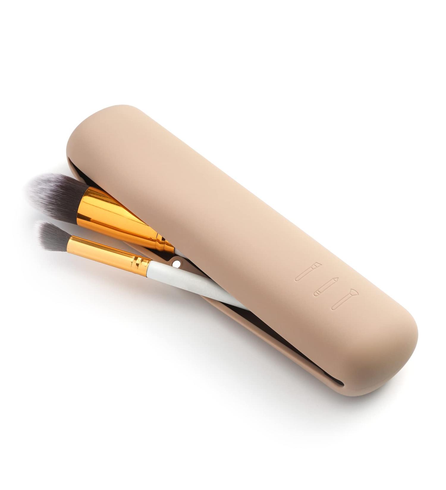 Corneria Large Magnetic Makeup Brush Holder | Travel-Friendly Organizer & Storage Box in Khaki - Buy Online on GoSupps.com