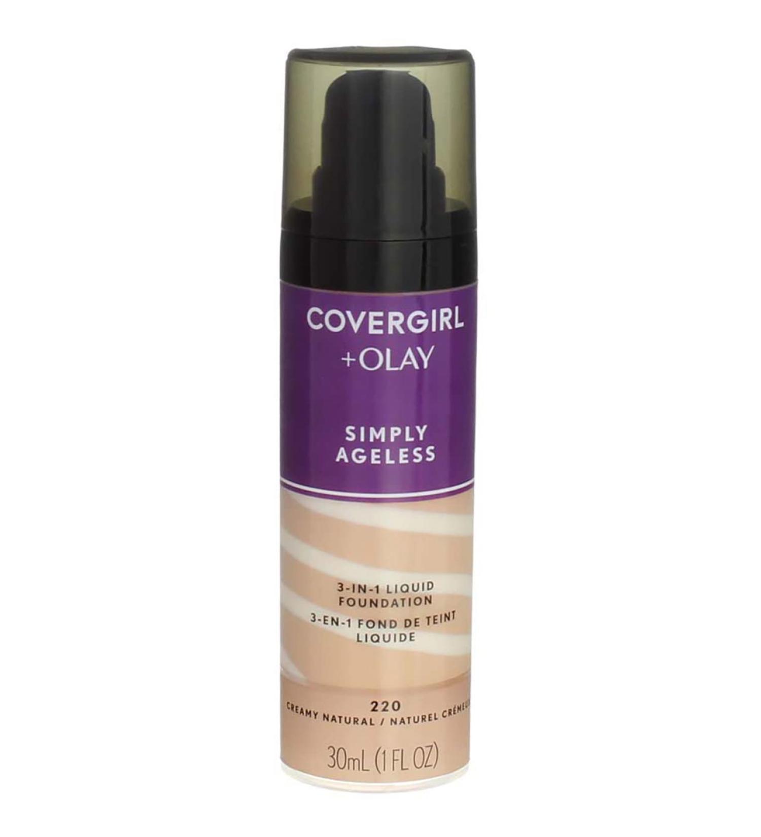 COVERGIRL & Olay Simply Ageless 3-in-1 Liquid Foundation Natural Beige Pack of 2 - 1 Ounce (x2) - Buy Online on GoSupps.com