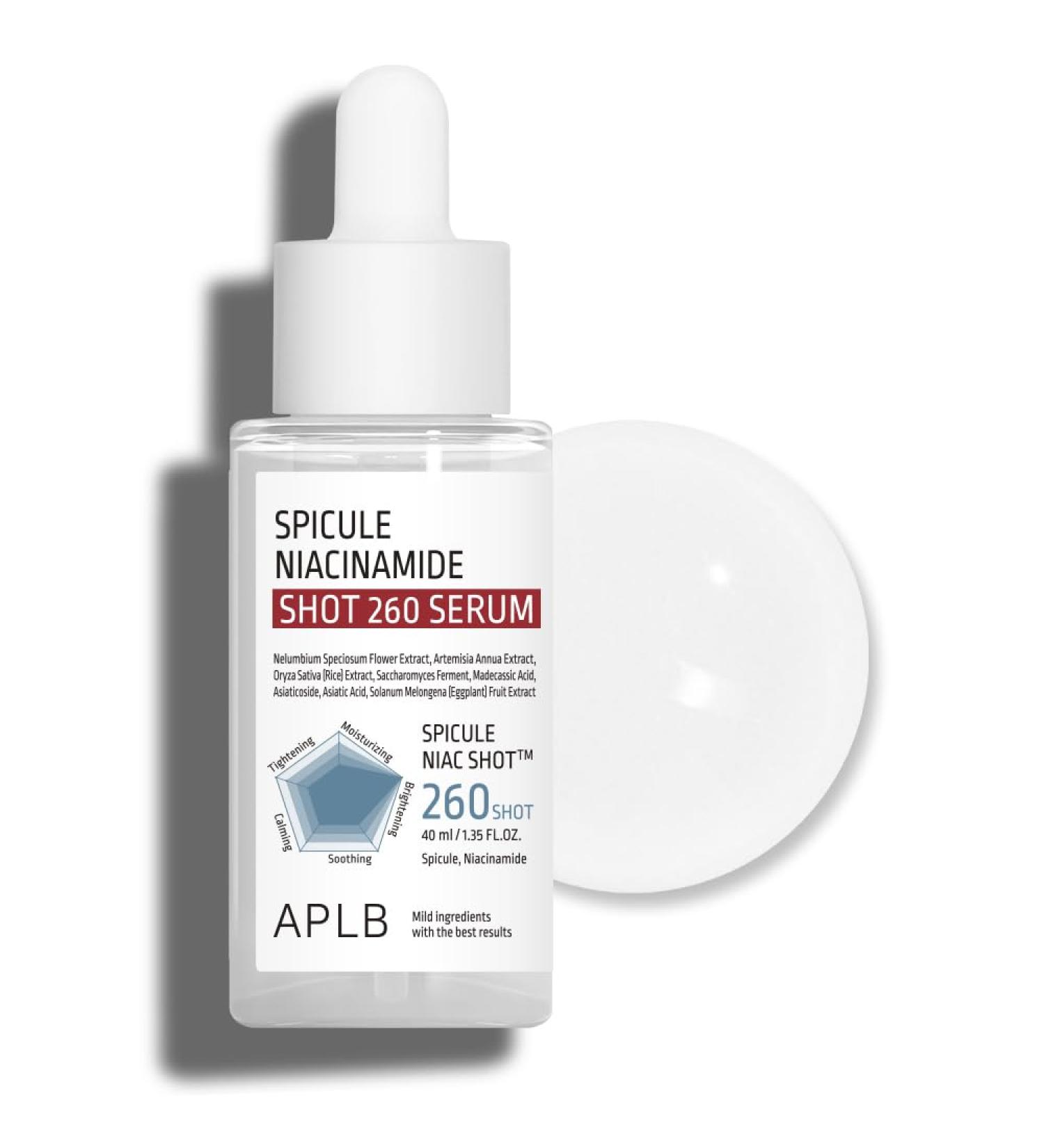 APLB Spicule Niacinamide Shot 260 Serum | SPICULE NIAC SHOT 260 1.35 FL.OZ/Korean Skincare Gentle Exfoliation Pore Care Long lasting hydration Revitalize for gentle and improve skin texture - Buy Online on GoSupps.com