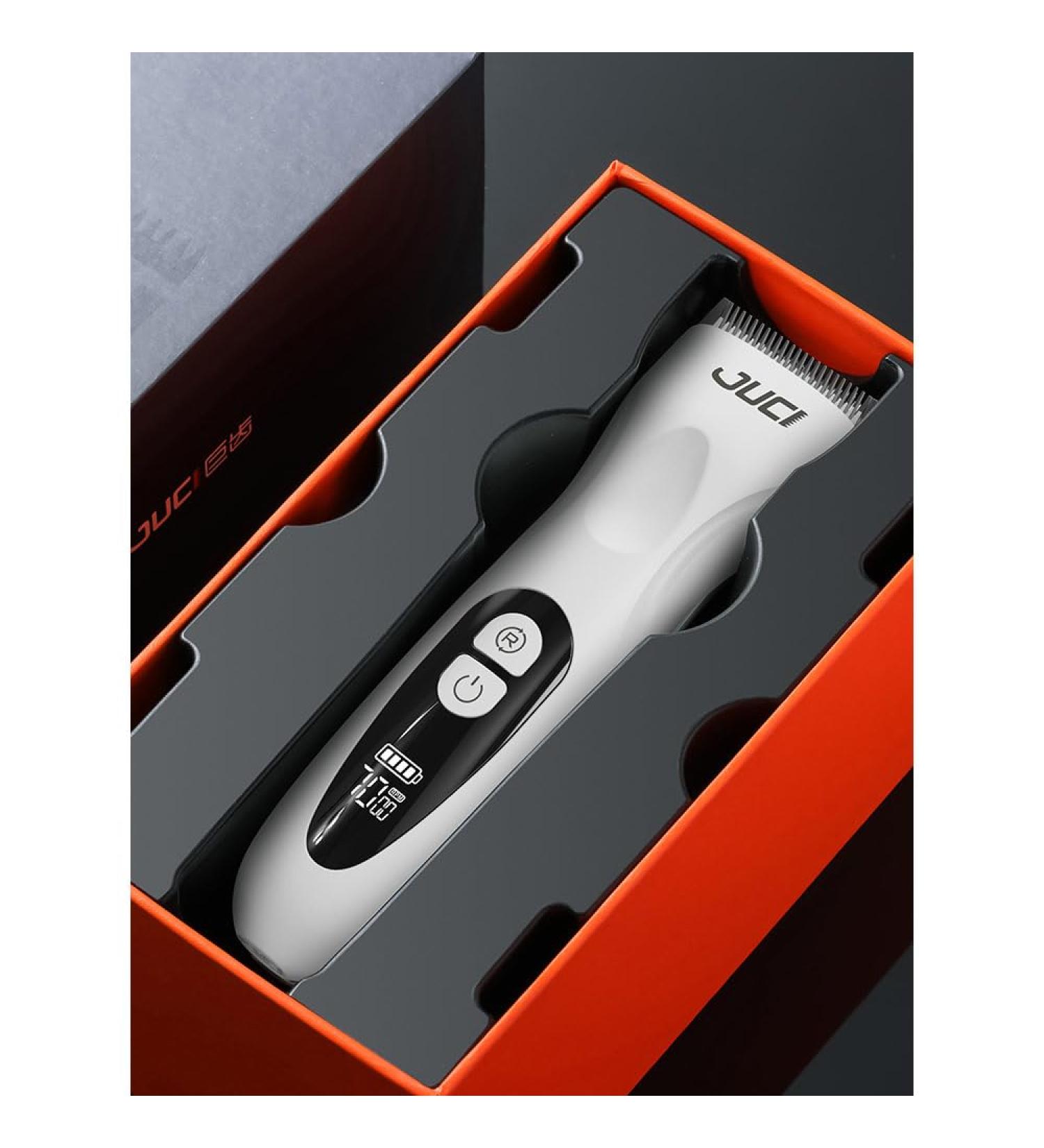 JUCI Family Hair Salon Professional Rechargeable Hair Clipper - Dual-Purpose & LCD Display (White) - Best International Shipping - Buy Online on GoSupps.com