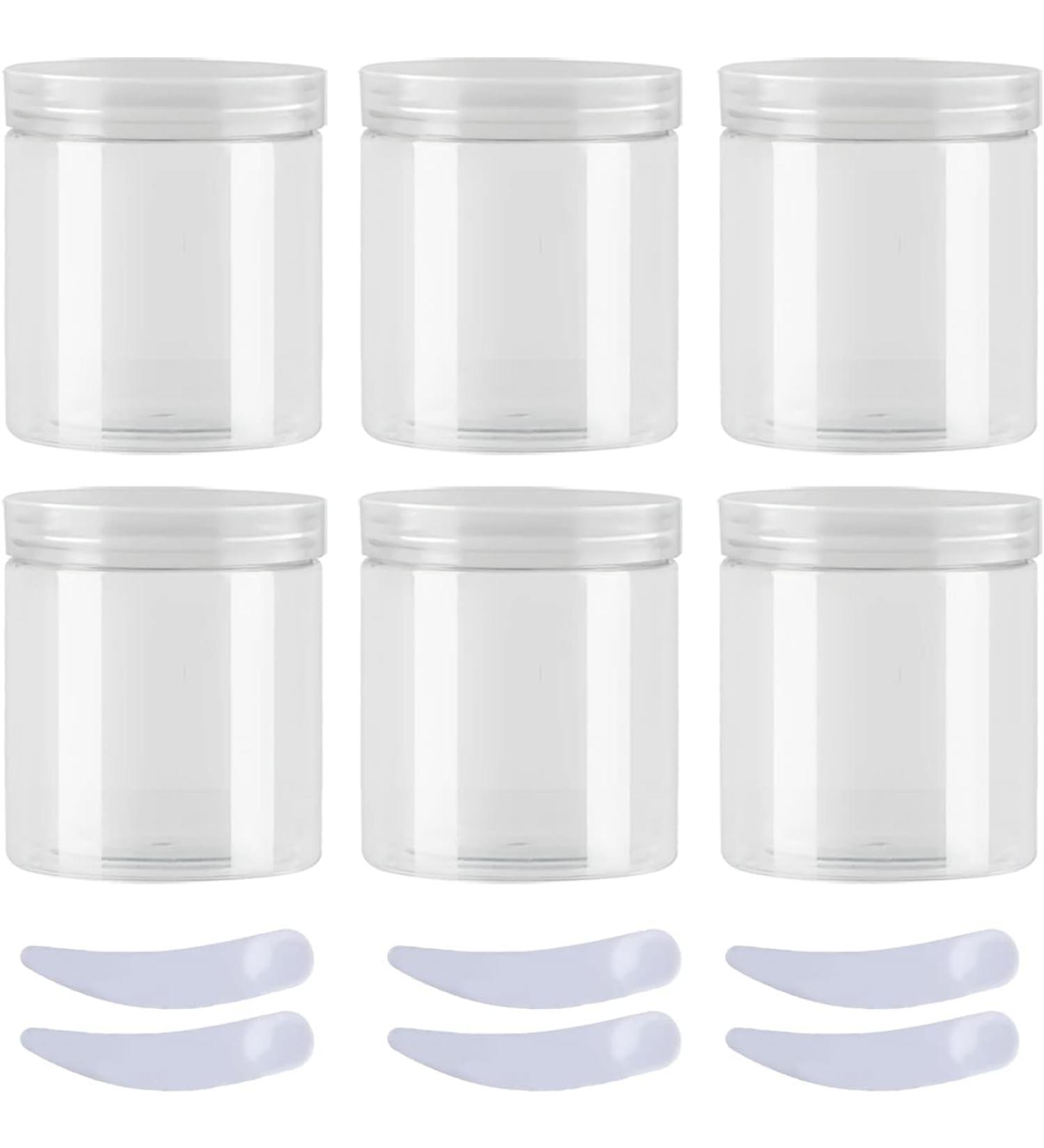 travel pots for cream small pots with lids Pack of 6 100ml Blue Plastic Cream Jars Cosmetic Pots with Clear Lids Containers for Toiletries (Color : Transparent Size : 80ml) 80ml Transparent - Buy Online on GoSupps.com