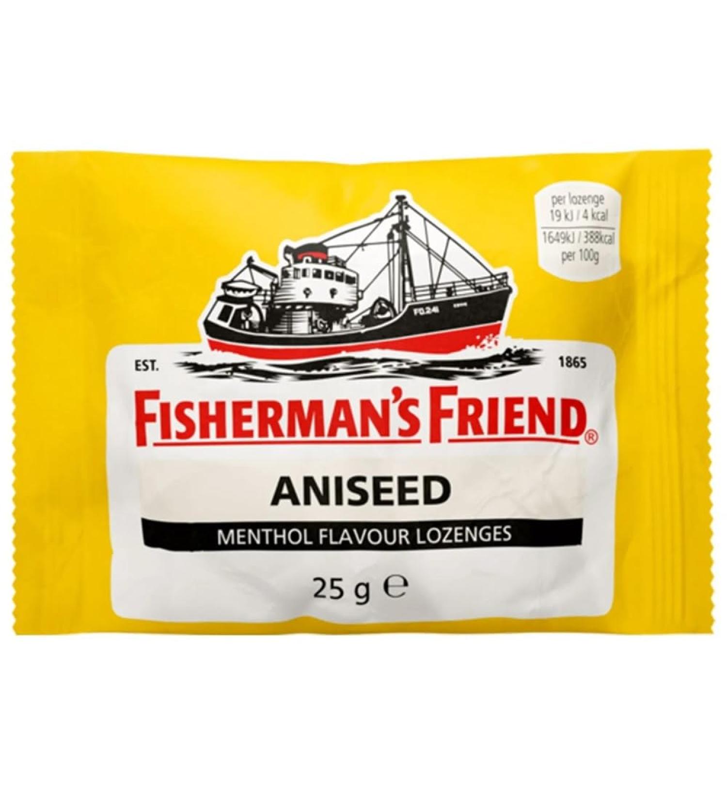 Fisherman's Friend Aniseed Menthol Flavour Sugar-Free Lozenges with Sweeteners Sache - 25g Aniseed 25 g (Pack of 1) - Buy Online on GoSupps.com
