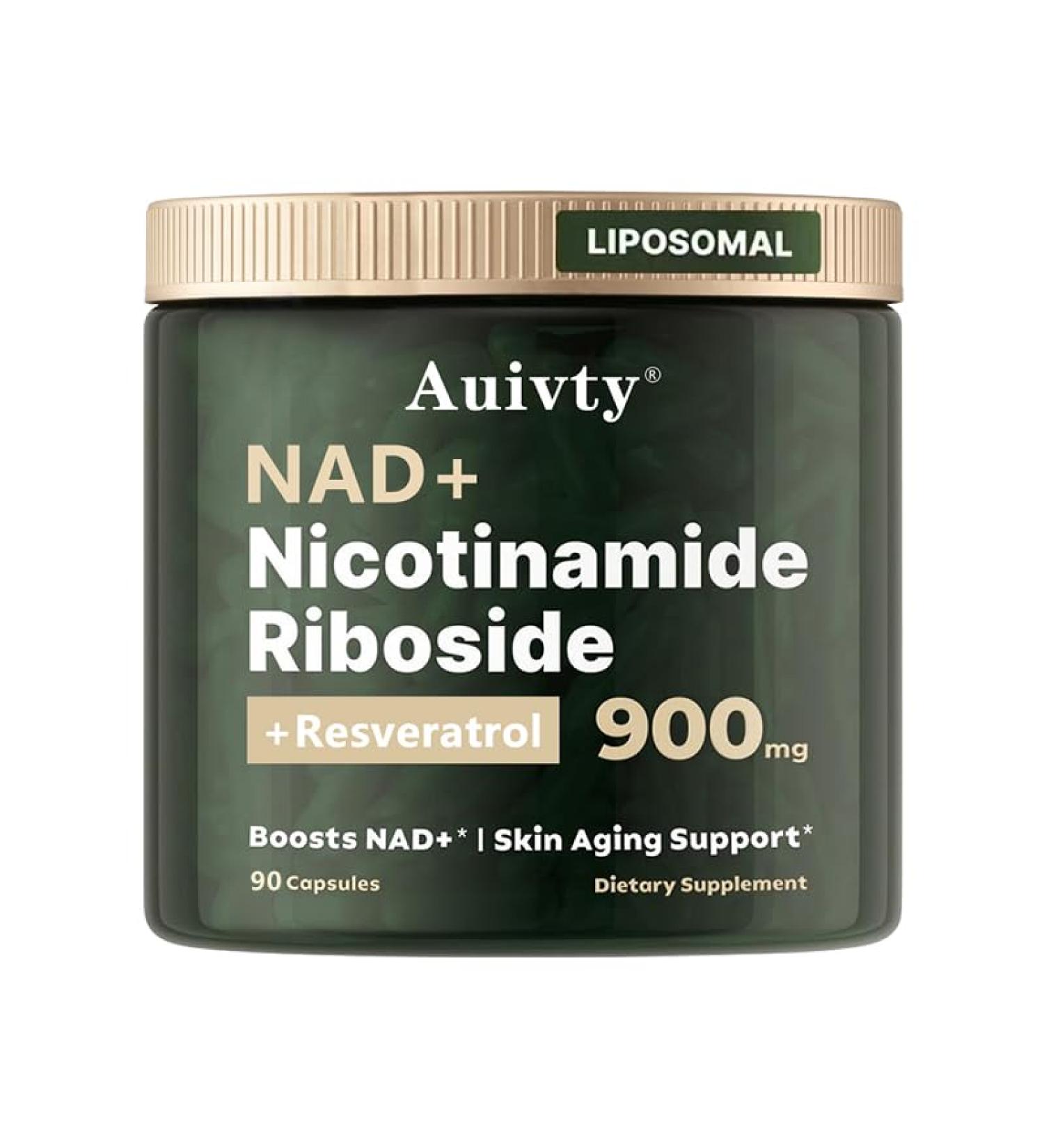 NAD+ Nicotinamide Riboside with Resveratrol 900 mg Liposomal Dietary Supplement Cellular Energy & Healthy Aging Support (1) - Buy Online on GoSupps.com