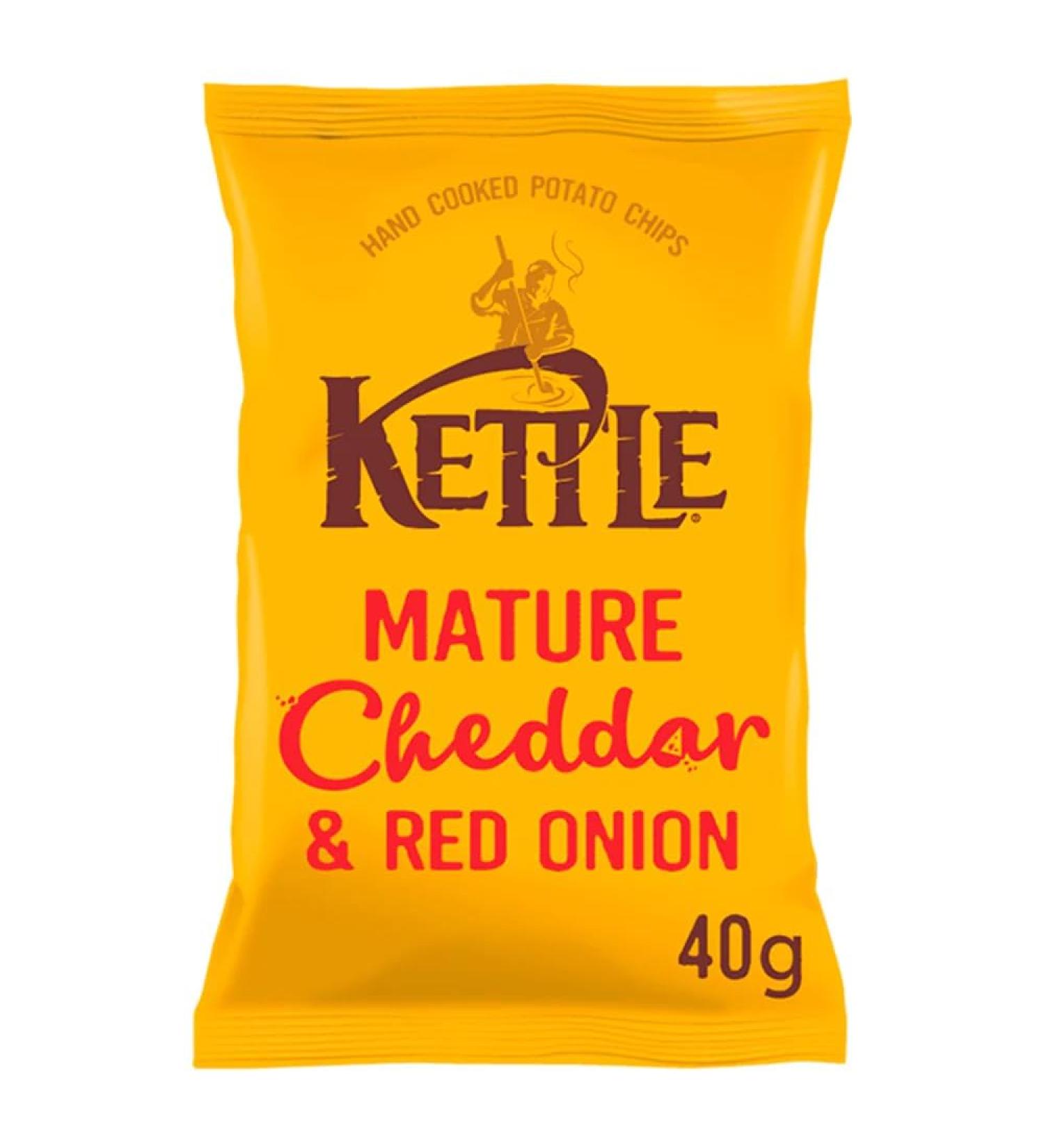 My Africa Store KETTLE Chips Mature Cheddar & Red Onion 40g-Food 1 count (Pack of 1)
