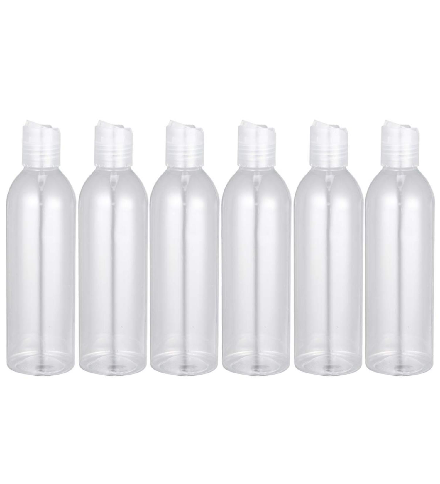 Lurrose 250ml Empty Plastic Bottles - 6 Pack Refillable Travel Containers for Soap Cream & Liquid - Clear Cosmetic Bottles - Buy Online on GoSupps.com