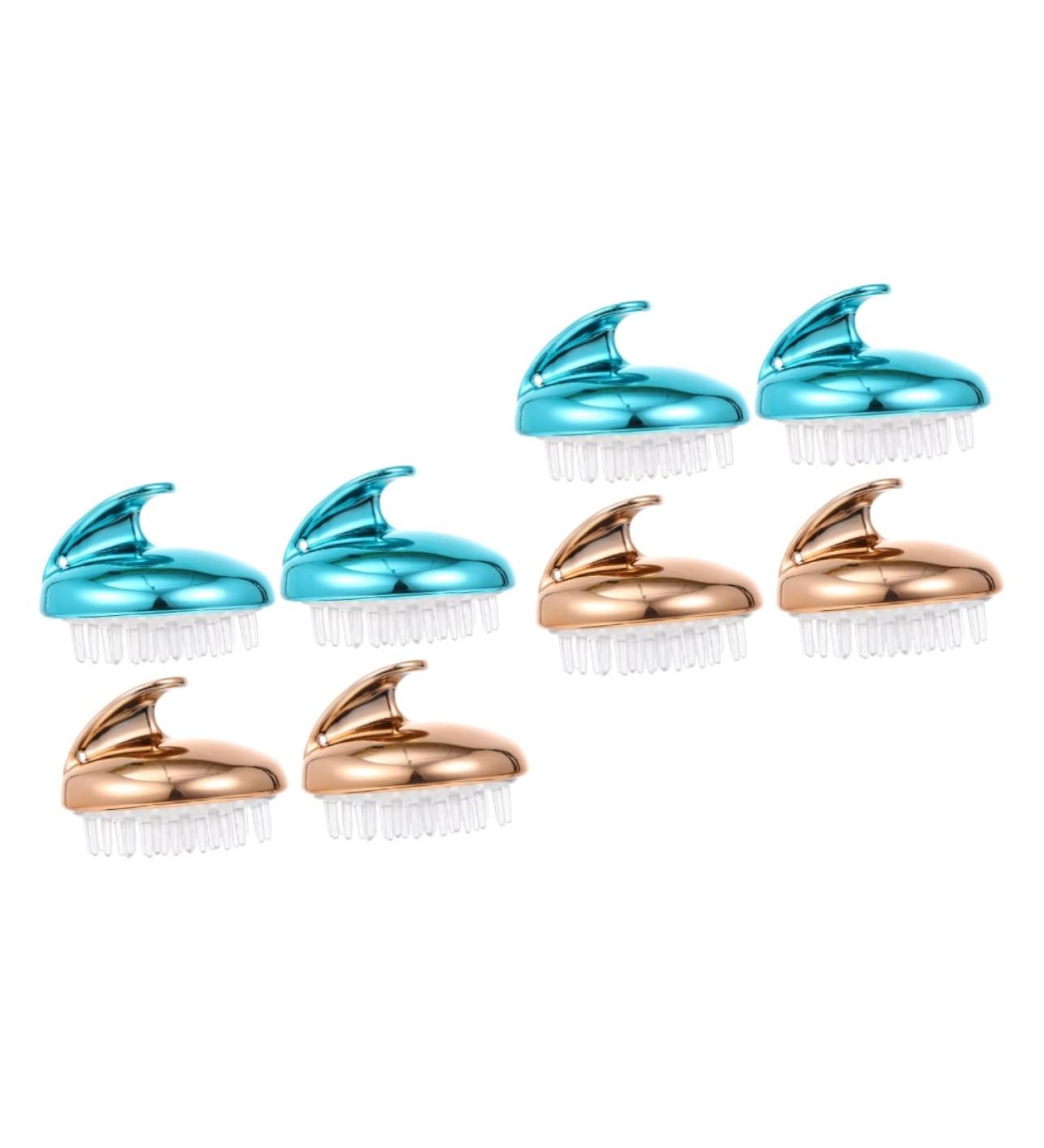 Beavorty 8 STK Silicone Massage Comb & Bathing Scrubber - Head Massage Shampoo Brush for Scalp Care & Hair Washing - Buy Online on GoSupps.com