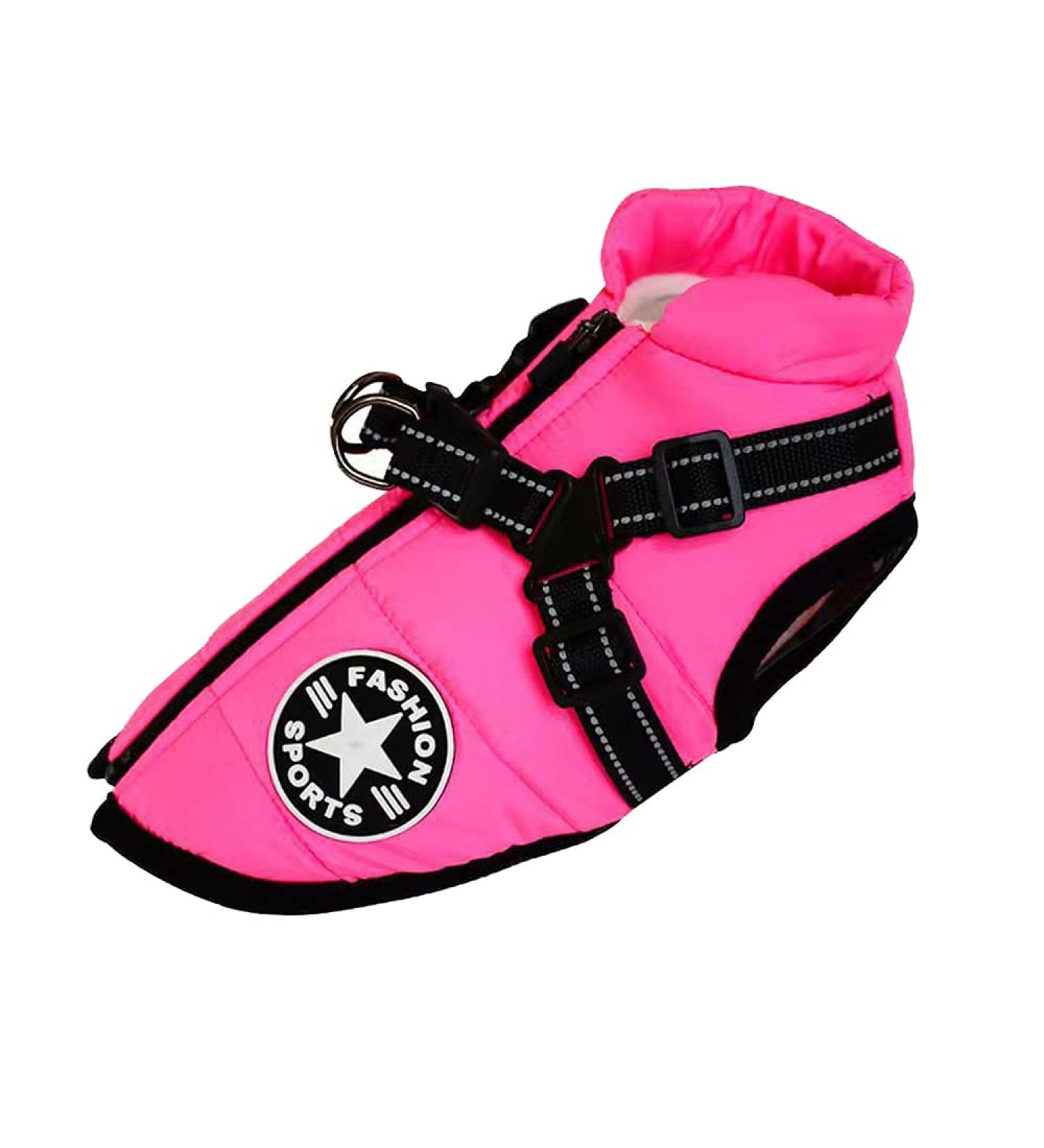 Dog Vest Coat Waterproof & Warm - Winter Soft Dog Harness in 9 Colors (Pink 4XL) - Buy Online on GoSupps.com