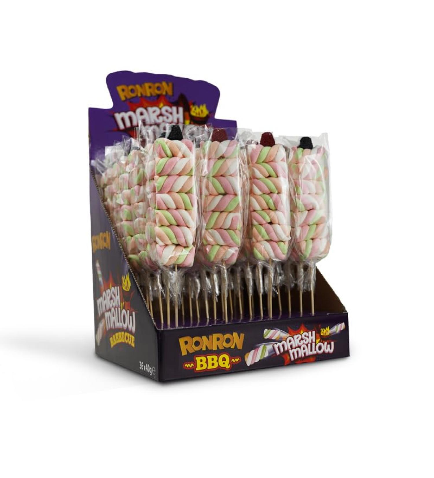 Marshmallow Lollipops fluffy twists on a stick 36g Kids Party Bag BBQ Lollies Halal. (5) - Buy Online on GoSupps.com