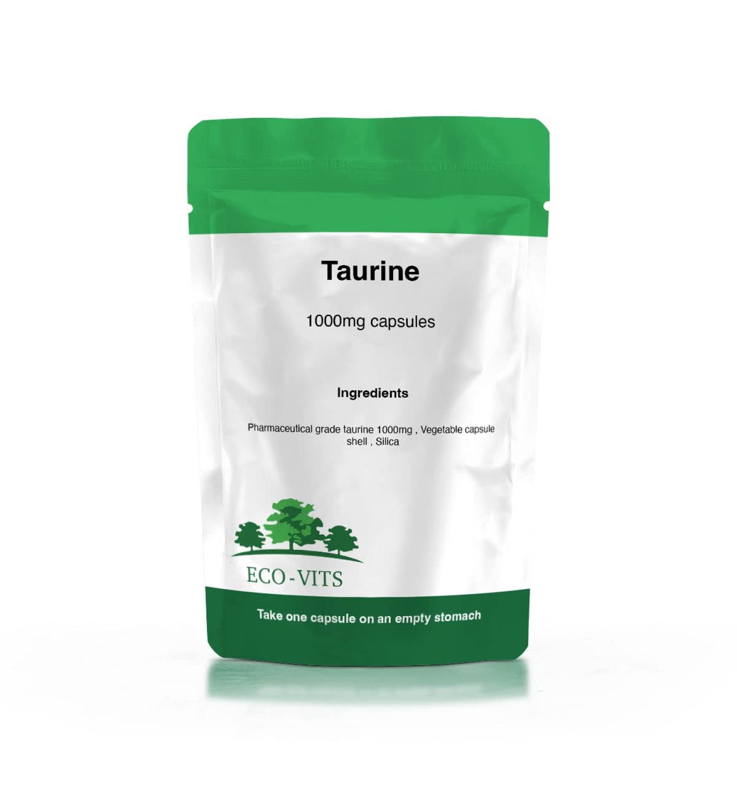 ECO-VITS Taurine (1000MG) 240 CAPS. Recyclable Packaging. Sealed Pouch - Buy Online on GoSupps.com
