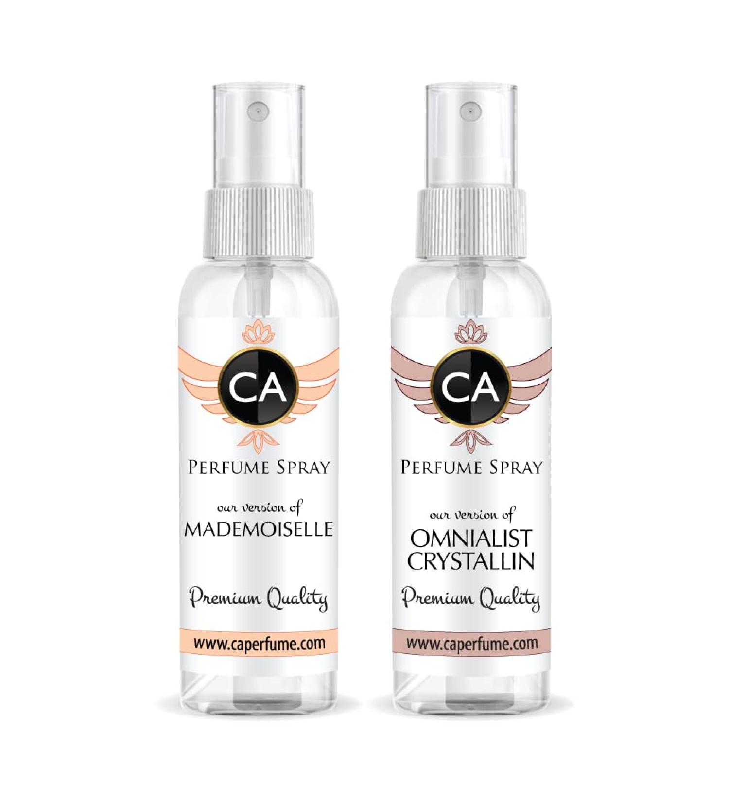 CA Perfume Impression of (Mademoiselle + Omnialist Crystalline) Travel Size Sample Fragrance Refillable Atomizer Long Lasting Eau de Parfum (Cologne) Sprayer / 2 Fl Oz/ 60 ml Coco Mademoiselle + Omnia Crystalline Impression - Buy Online on GoSupps.com