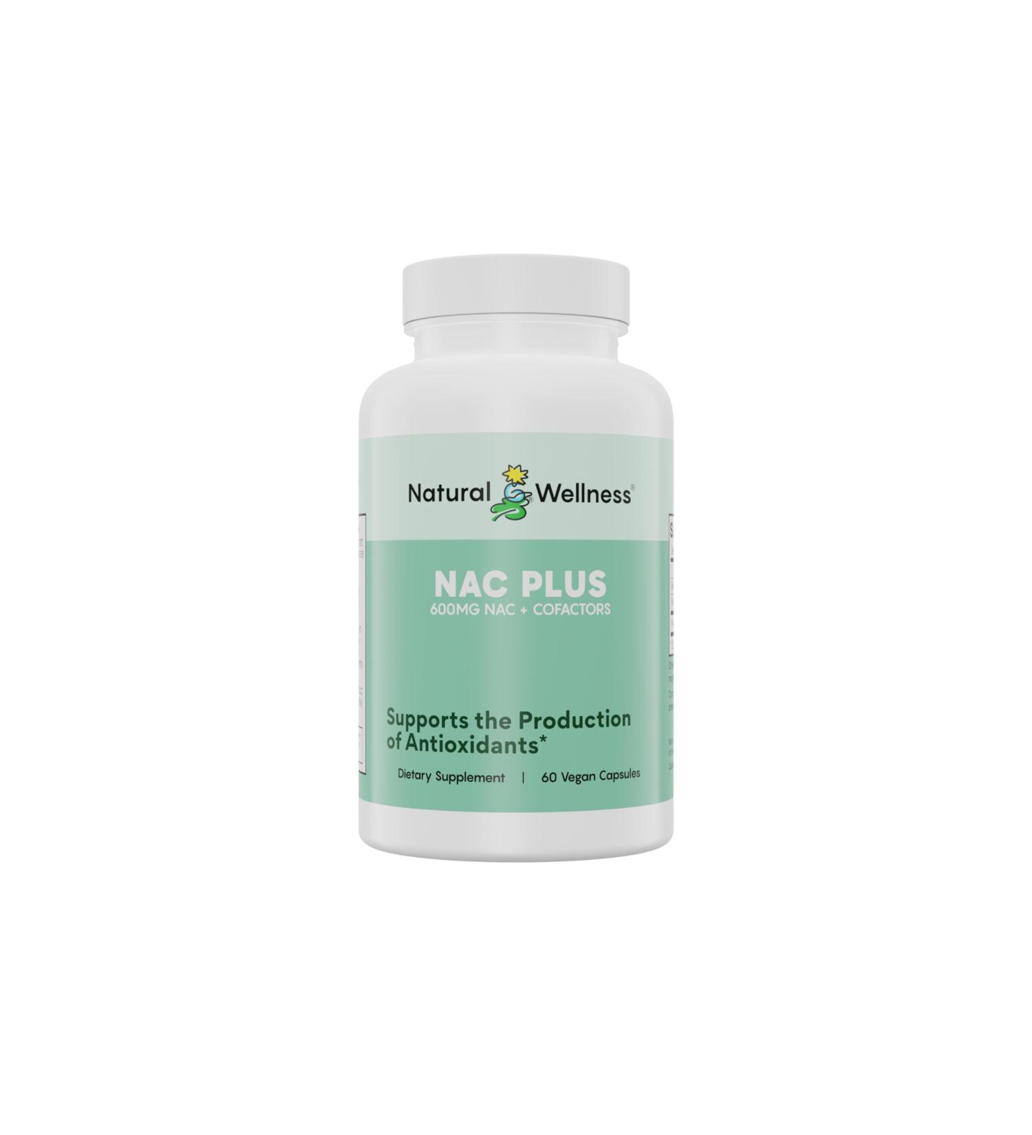 Natural Wellness NAC Plus NAC Supplement with Selenium & Molybdenum for Liver Detox Antioxidant Support & Glutathione Boost Promotes Immunity Recovery & Respiratory Health 600mg 60 Capsules - Buy Online on GoSupps.com
