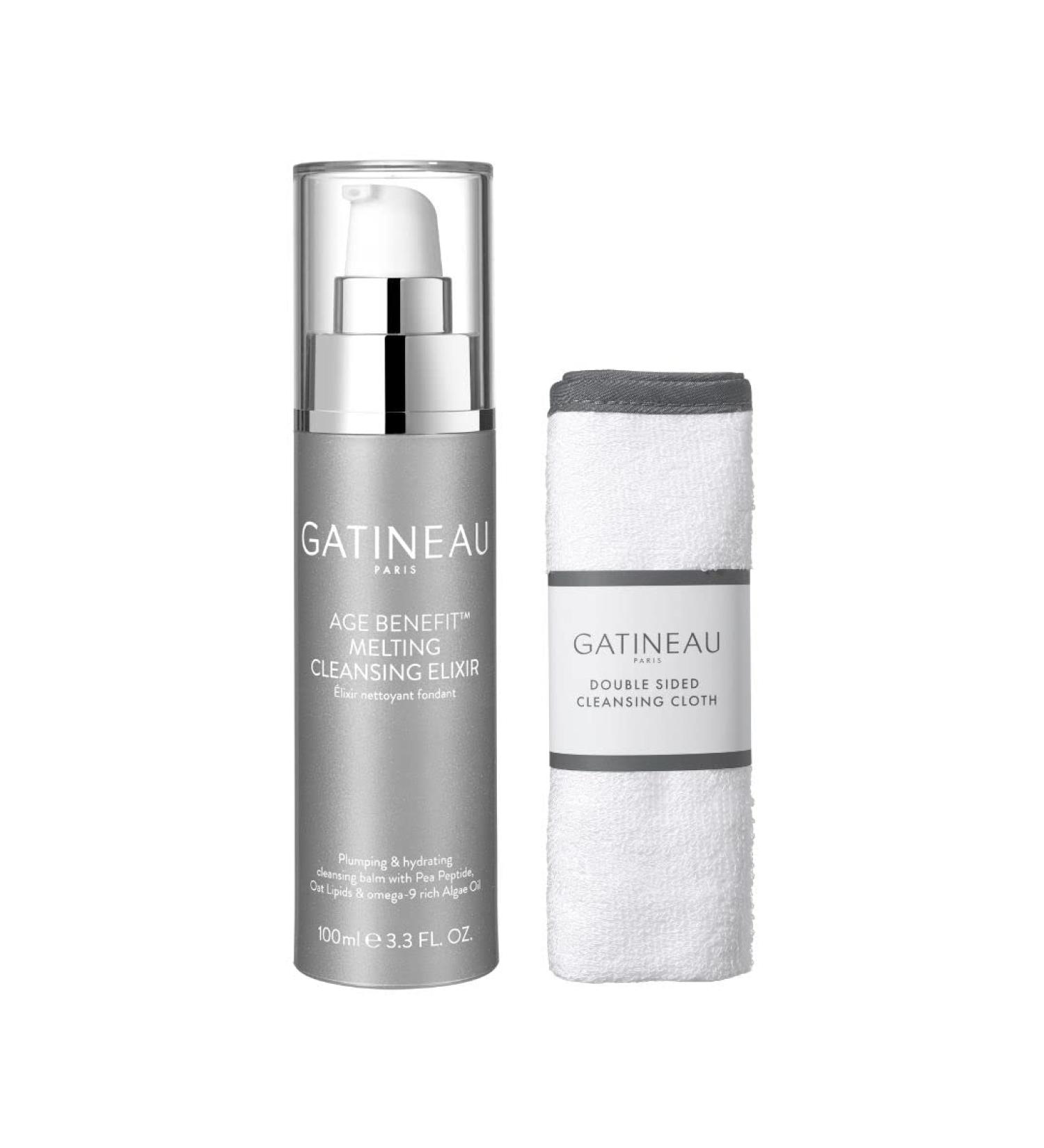 Gatineau - Age Benefit Melting Cleansing Elixir (100ml) Hydrating Face Cleanser for Dry Skin with Natural Retinol Alternative (100ml with cleansing cloth) - Buy Online on GoSupps.com