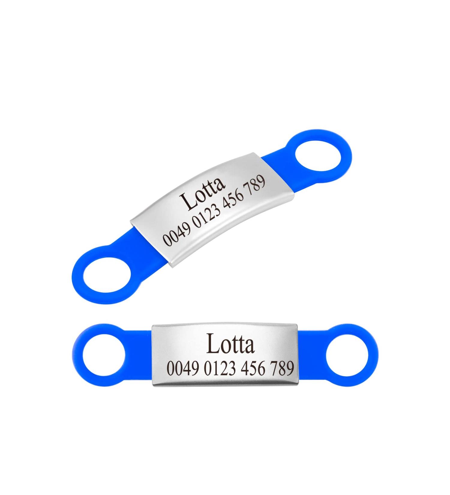 Personalized Silicone Dog ID Tags - 2 Pack Engraved Pet ID Tags for Dogs & Cats - Blue S - Buy Online on GoSupps.com
