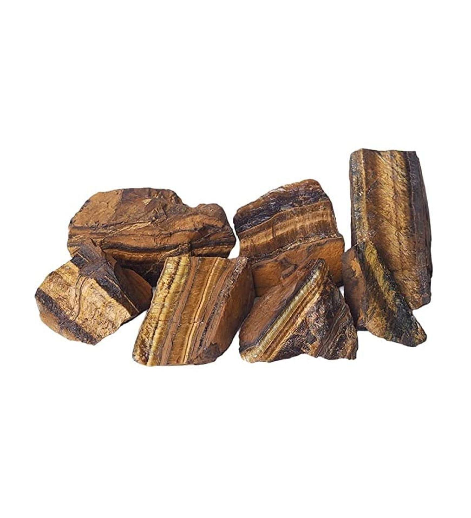Blessfull Healing 1/2 (Half) LB Bulk Natural Tiger Eye Rough Stones polished crystals for medicinal crystals meditation tiger eye weight - 1/2 (half) lb