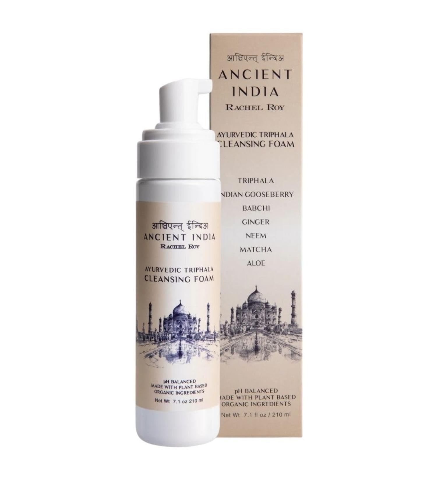 ANCIENT INDIA Rachel Roy Ayurvedic Triphala Foaming Face Cleanser with Natural Amino Acids & Indian Herbs - pH Balanced Facial Wash for Pore Tightening & Deep Cleansing - Buy Online on GoSupps.com