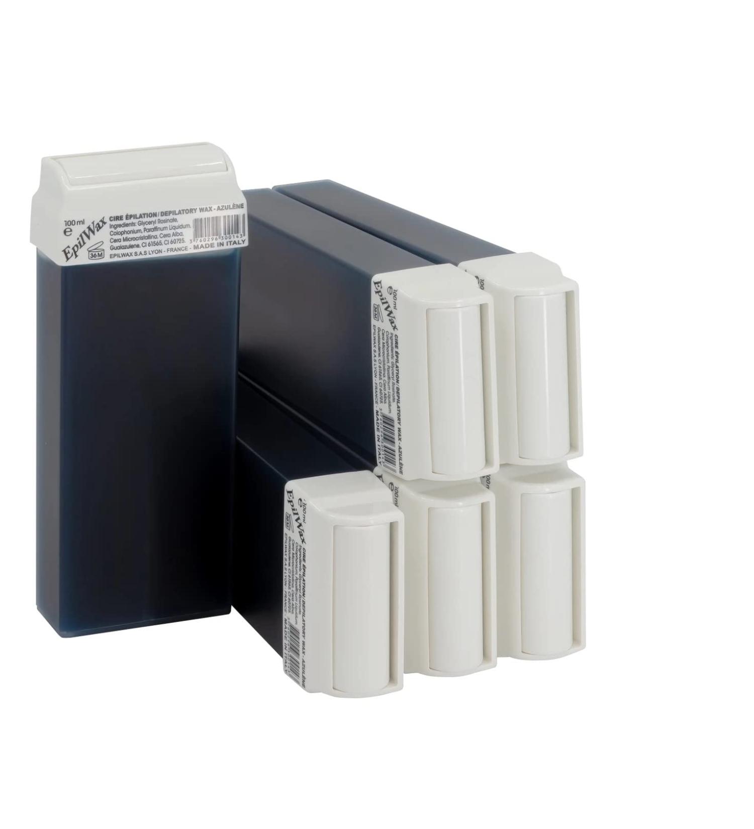 EpilWax Set of 6 Azulene Wax Cartridges for Hair Removal - Large 100 ml Roll-on Waxing Refills Azulene 100 ml (Pack of 6) - Buy Online on GoSupps.com