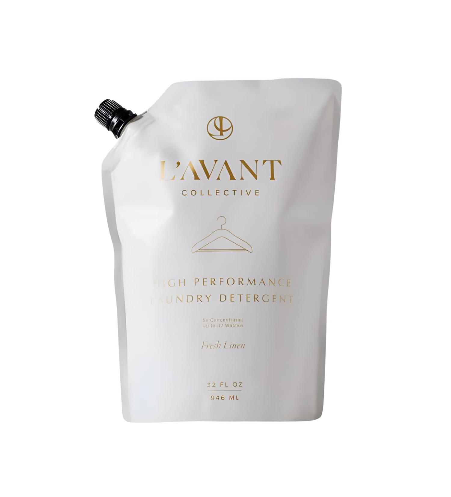 Lavant Collective High Performing Laundry Detergent Refill Pouch - Ultra Concentrated Deep Cleaning Soap with Geranium Ylang Ylang & Bamboo - Fresh Linen Scent - 32 Oz for Luxury Washing - Buy Online on GoSupps.com