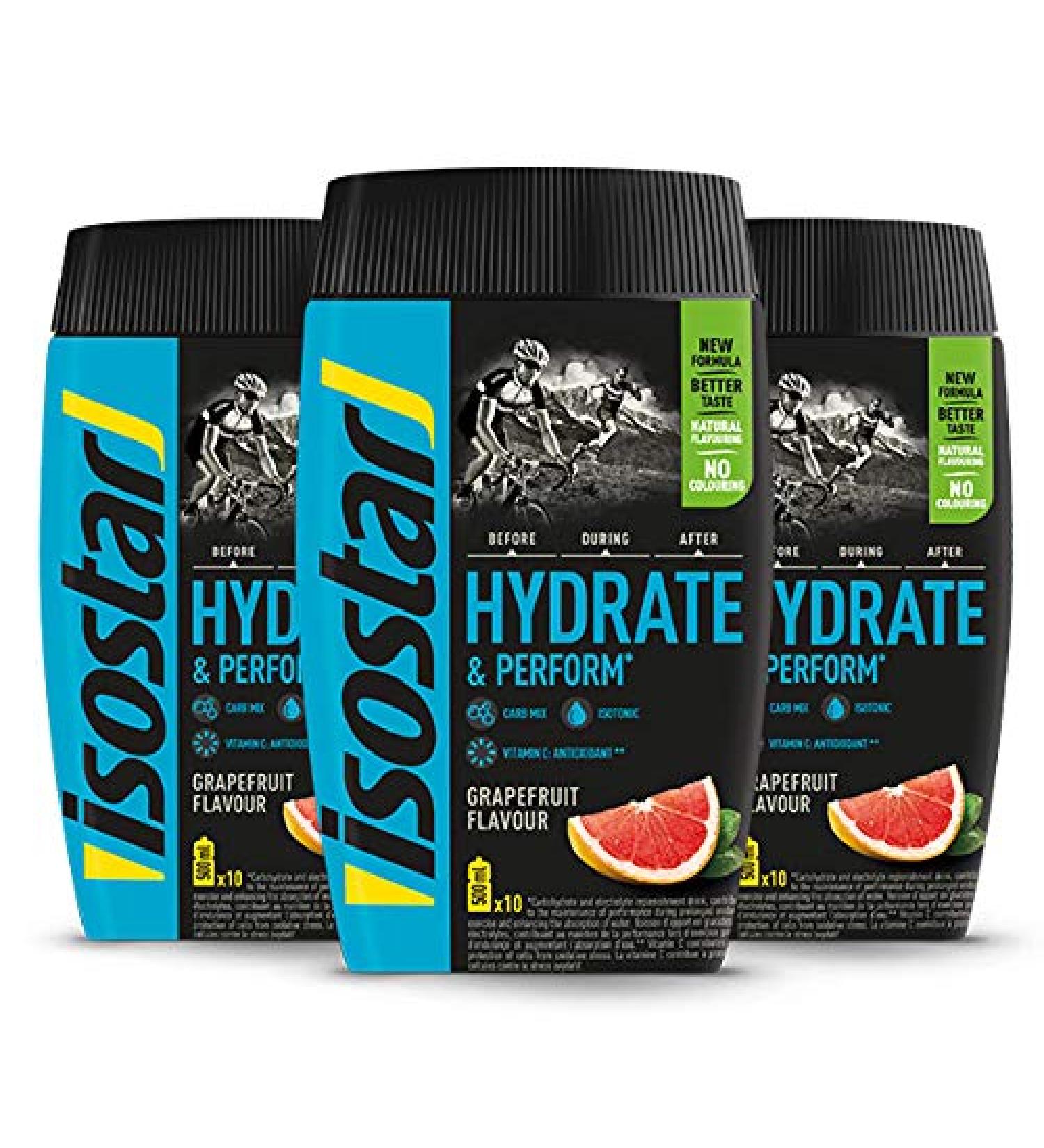 Isostar Hydrate & Perform Grapefruit 3-Pack | Electrolyte Drink for Endurance & Recovery - International Shipping Available - Buy Online on GoSupps.com