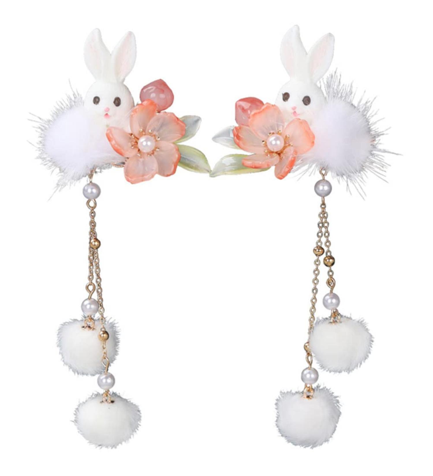 2023 Chinese New Year Plush Bunny Hair Clips - Cute Animal Hair Accessories for Women and Girls | Easter Gifts - Buy Online on GoSupps.com