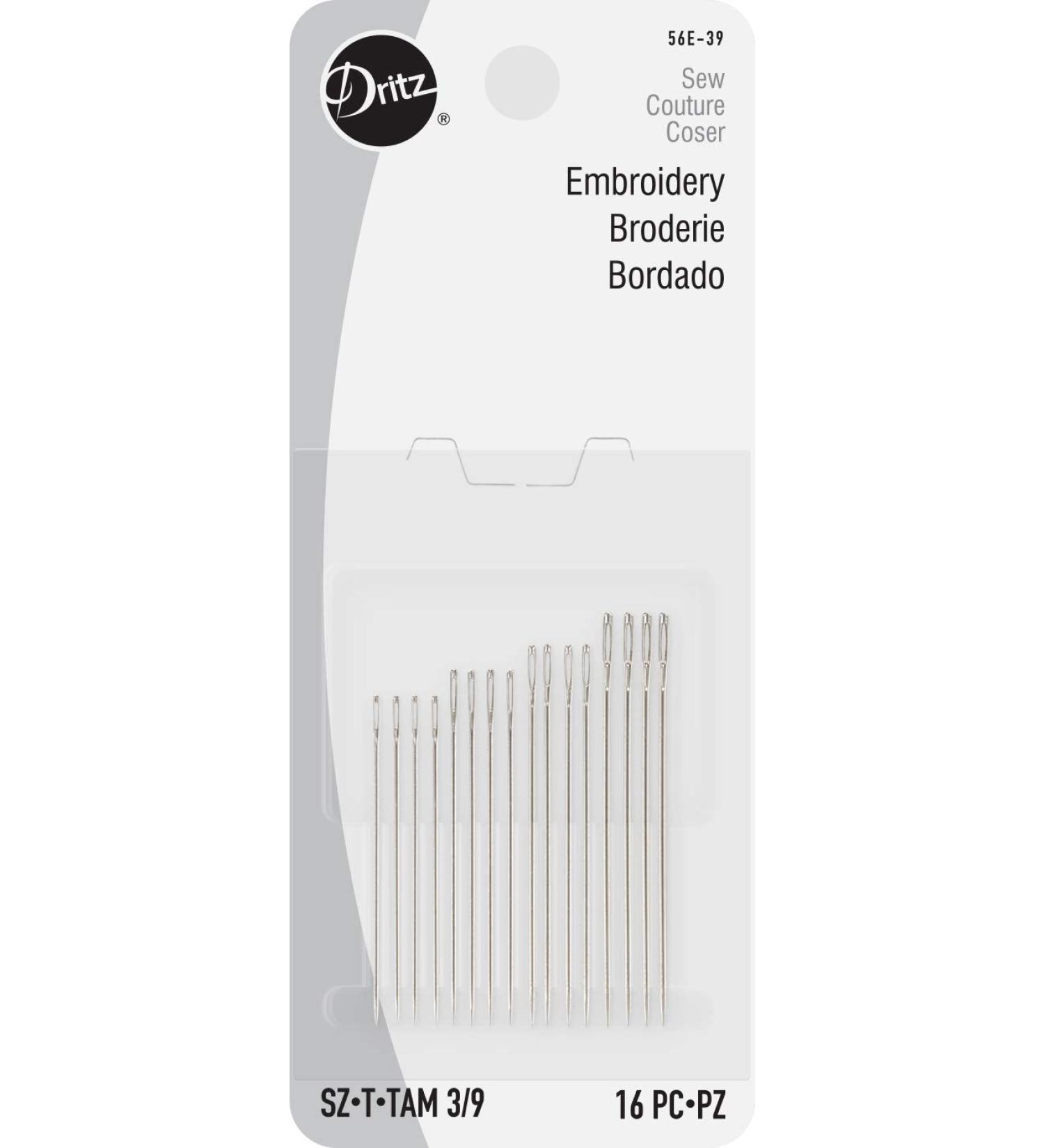 Dritz Embroidery Hand Needles Size 3/9 (16-Count) - Assorted 3/9 Needles for Embroidery Projects - Buy Online on GoSupps.com