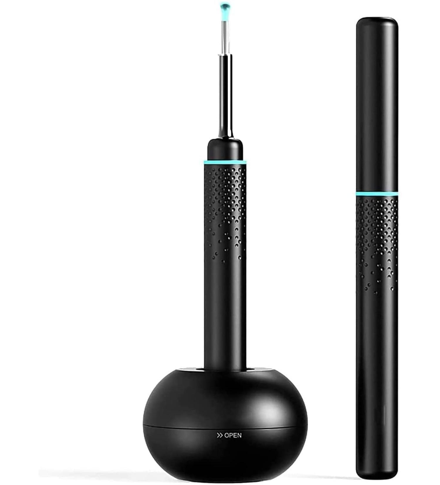 KouRy Ear Wax Removal Cleaner with 3.5mm Ear Camera 6 LED Lights 300 Megapixel HD Video Otoscope Compatible for Kids Adults (Black) - Buy Online on GoSupps.com