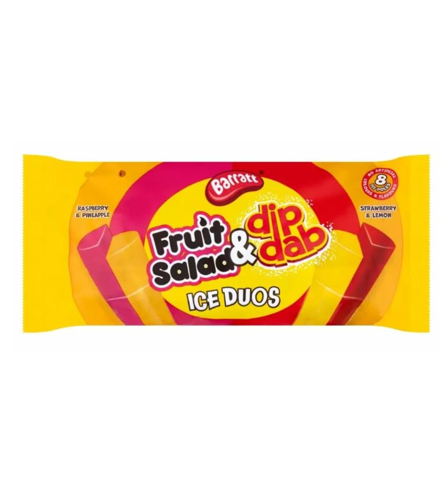 Ellies Jellies Barratt Fruit Salad & Dip Dabs Ice Duos 640ml pack of 8 x9