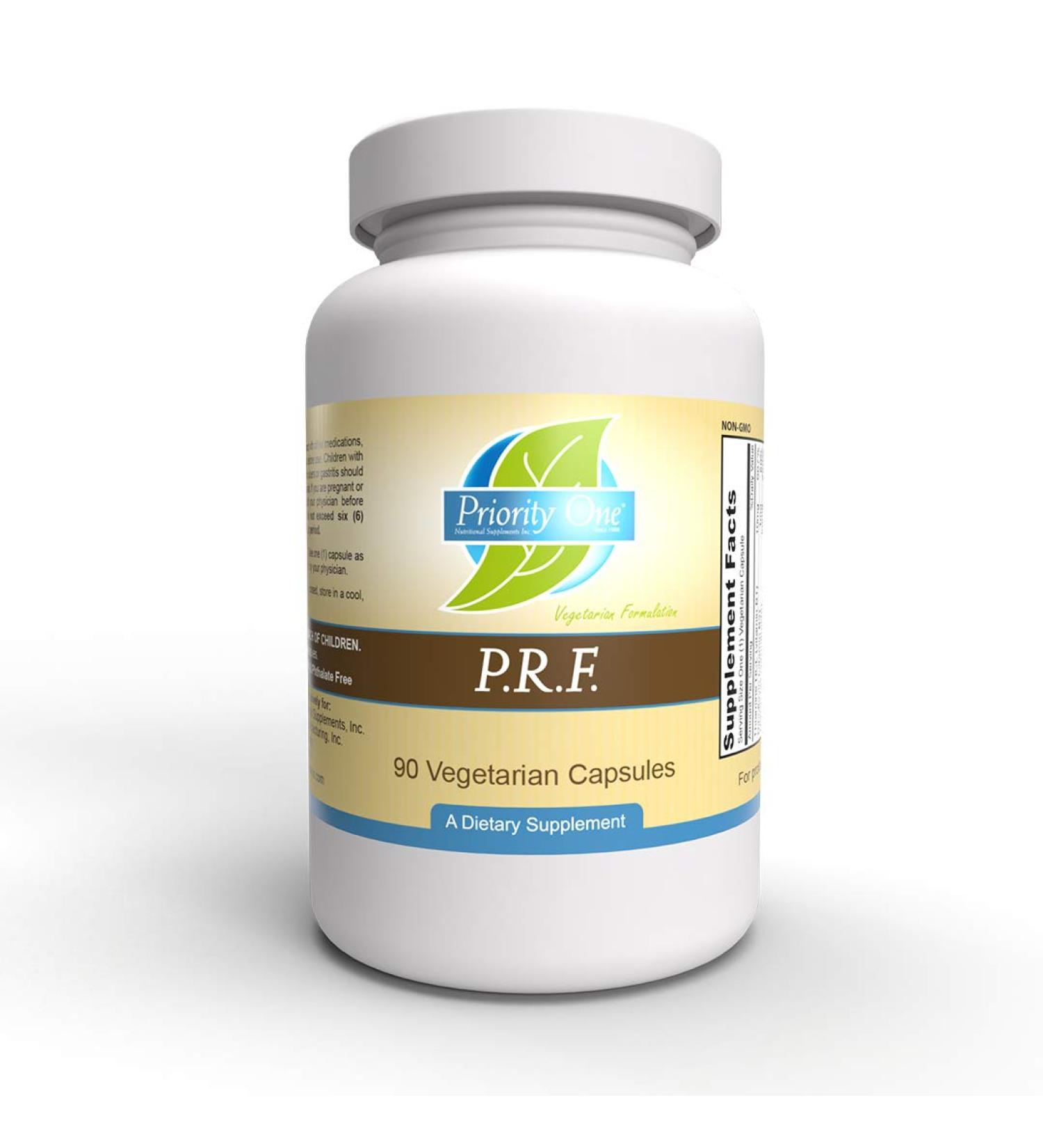 Priority One Vitamins P.R.F. - 90 Vegetarian Capsules with White Willow Bark | Natural Health Supplement - Buy Online on GoSupps.com