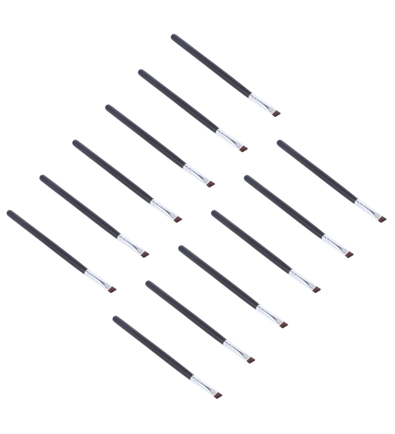 Artibetter Angled Eyebrow Brush 10pcs Angled Eye Liner brush Ultra Thin Angled Eyeliner Brush Firm Stiff Synthetic Bristles for Eyebrow Eye Liner Cream Liquid Lash Brush Tool - Buy Online on GoSupps.com