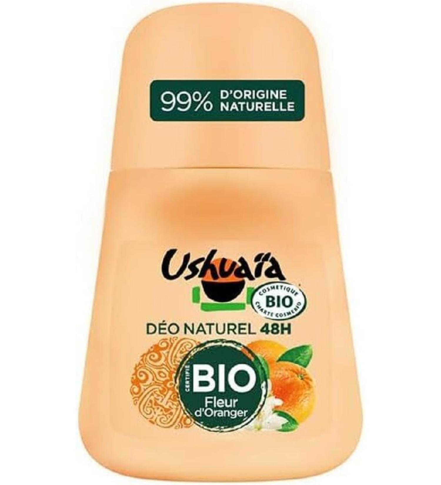 Ushuaia Certified Organic Roll-on Deodorant 48h Orange Blossom, 50 ml