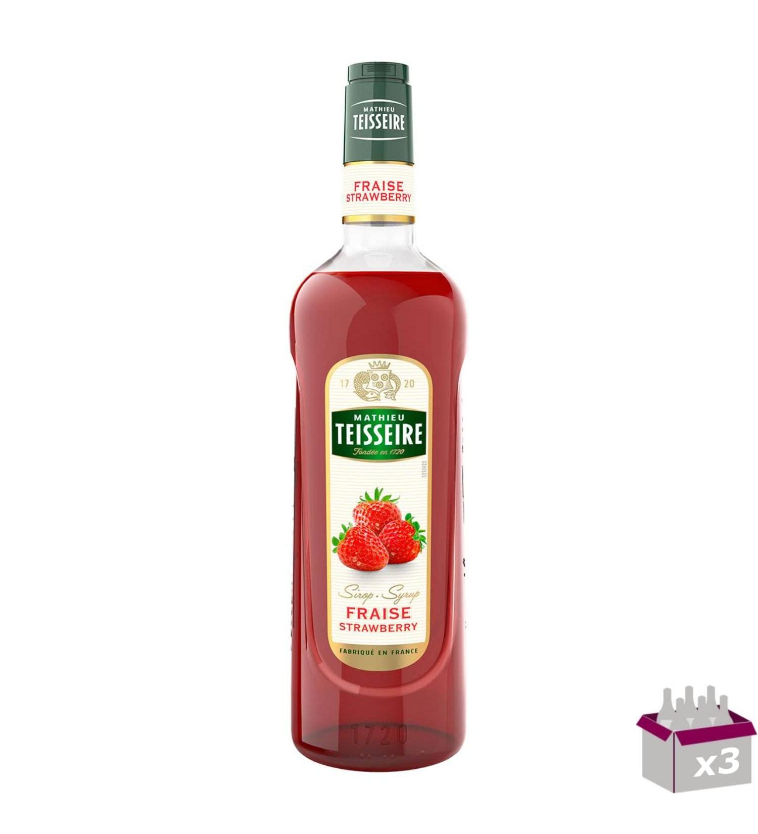 Pack of 3 - TEISSEIRE - Strawberry Syrup - 1L