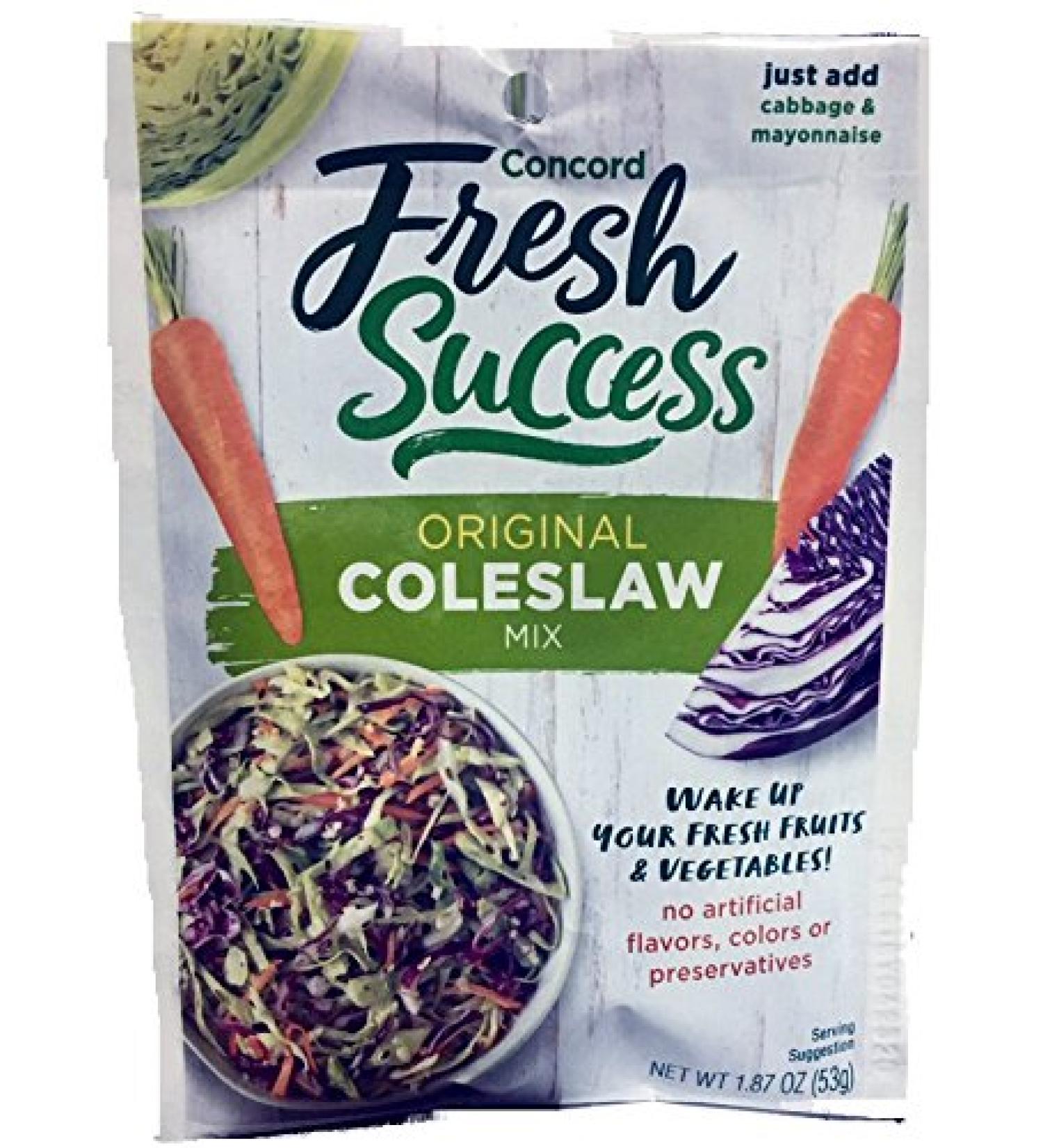 Concord Foods, Coleslaw Mix, 1.87oz Packet (Pack of 6) 1.87 Ounce (Pack of 6)