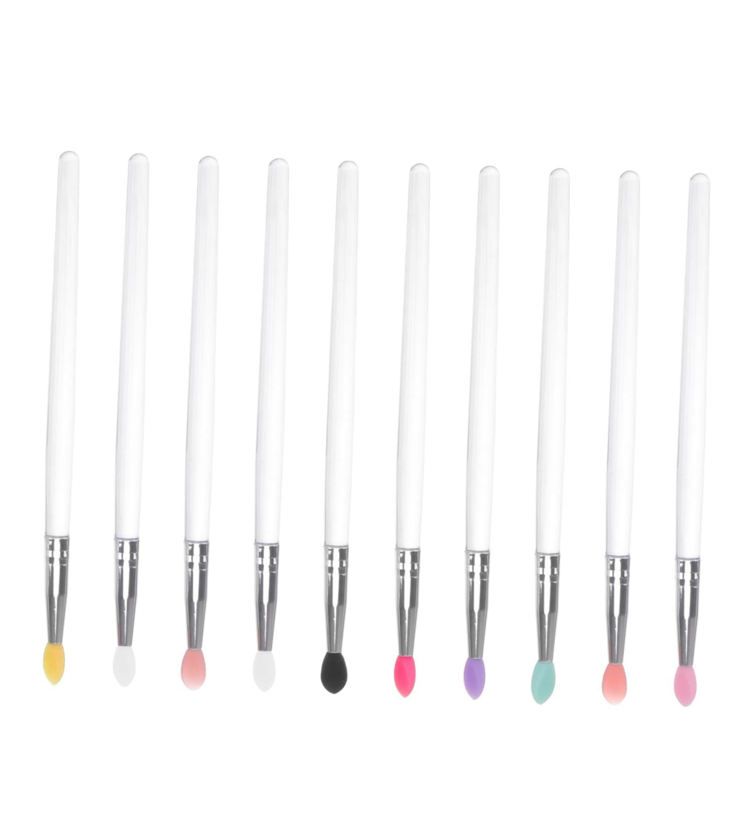 VINTORKY 10pcs Eye Shadow Brush Eyeliner Women Makeup Brush Multi Cleaner Tool Cosmetic Plastic Handle - Buy Online on GoSupps.com