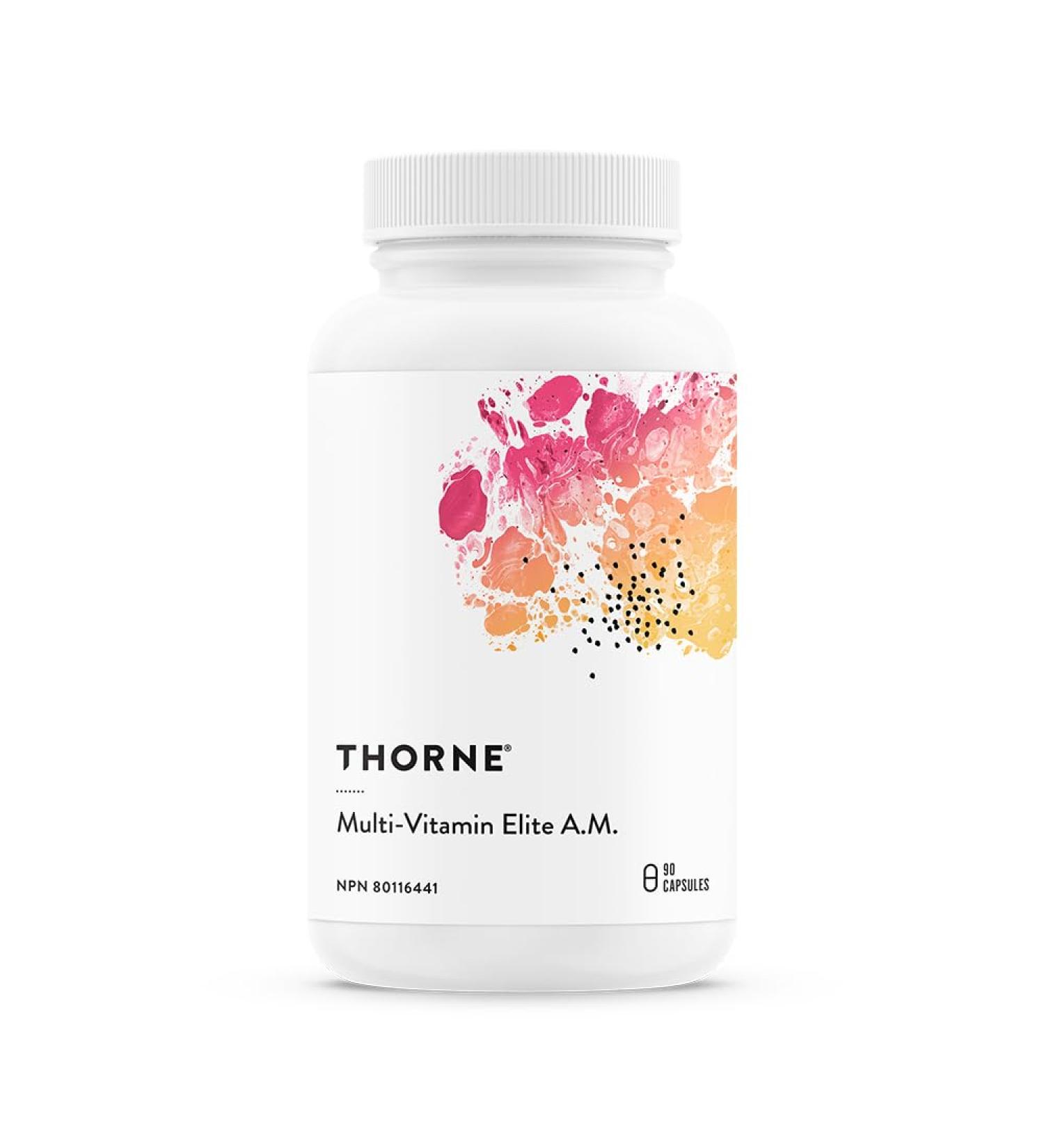 Thorne Multi-Vitamin Elite AM - Ideal multi-vitamin/mineral combination that supports a high performance nutrition program - 90 Capsules - Buy Online on GoSupps.com