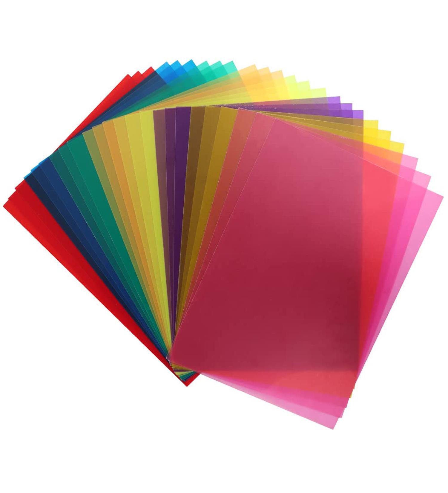 BUYGOO 24Pcs Transparent Color Correction Lighting Gel Filter - Colored Gel Light Filter Plastic Sheet  8.5 x 11 Inch  8 Assorted Colors - Buy Online on GoSupps.com