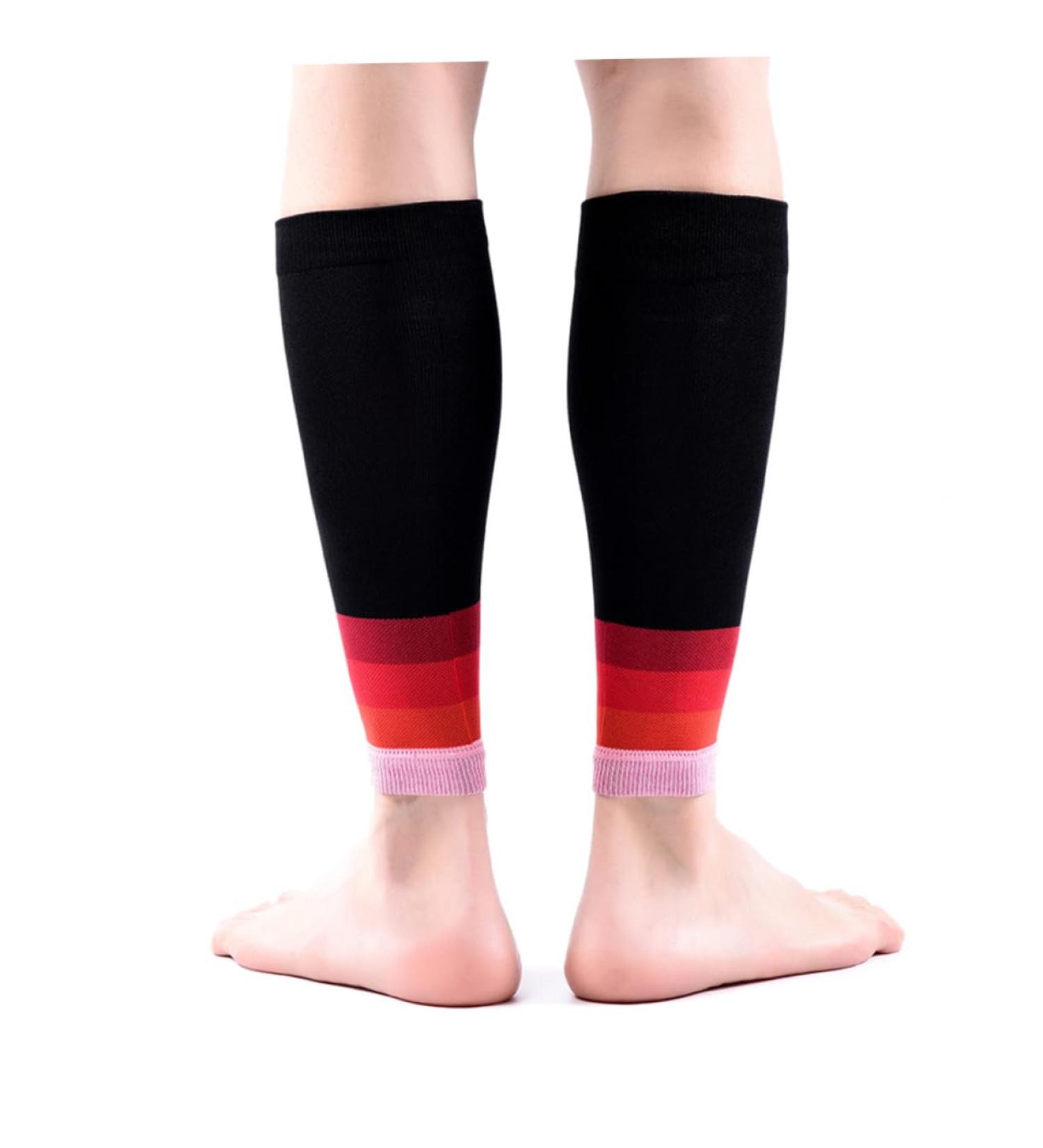 Yardwe Footless Compression Socks - Elastic Calf Support Sleeve for Men & Women - Breathable Shin Splint Relief & Sports Calf Brace - Red - Buy Online on GoSupps.com