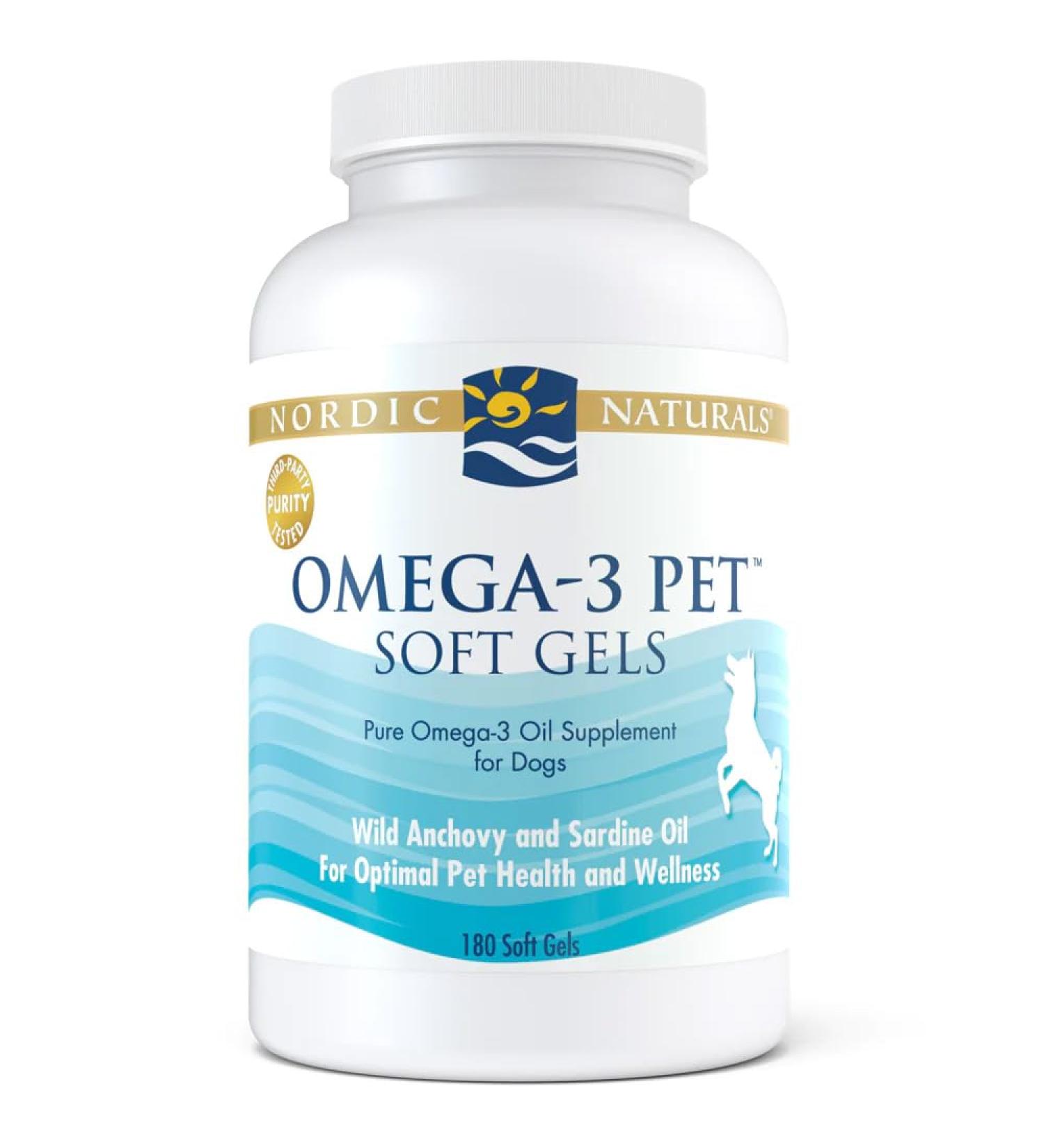 Nordic Naturals Omega-3 Pet Fish Oil for Dogs 180 Softgels Soy Free Gluten Free Non-GMO - Buy Online on GoSupps.com