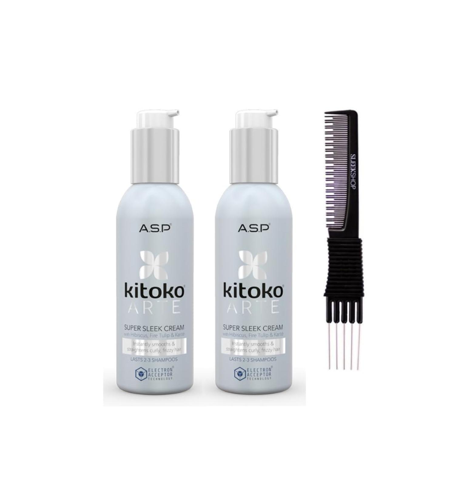 yper Affinage Asp Luxury Kitoko Arte Super Sleek Cream (5.1 oz) with Teasing Comb Pack 2