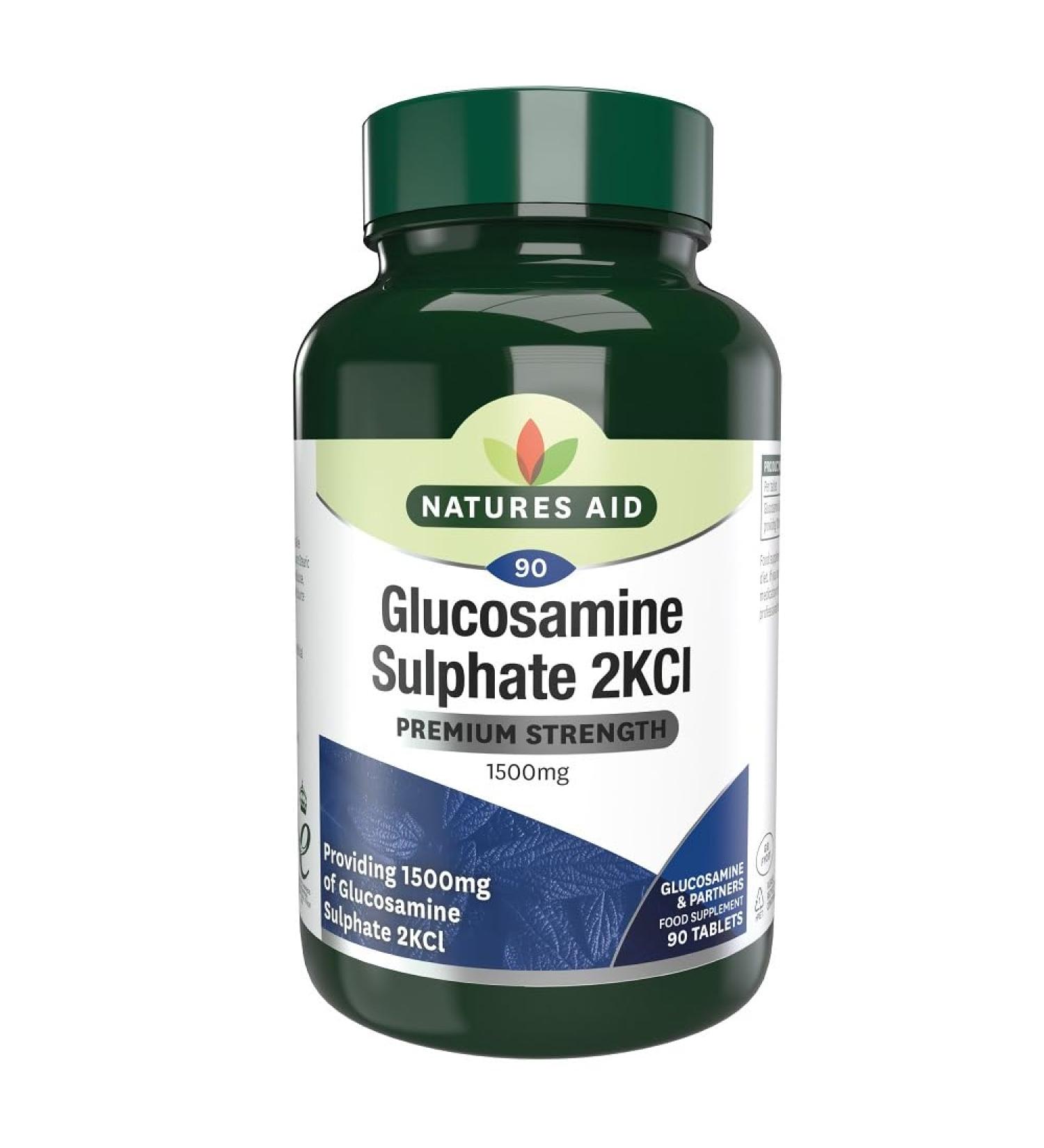 Natures Aid Glucosamine Sulphate 1500mg High Strength - 90 Tablets - Buy Online on GoSupps.com