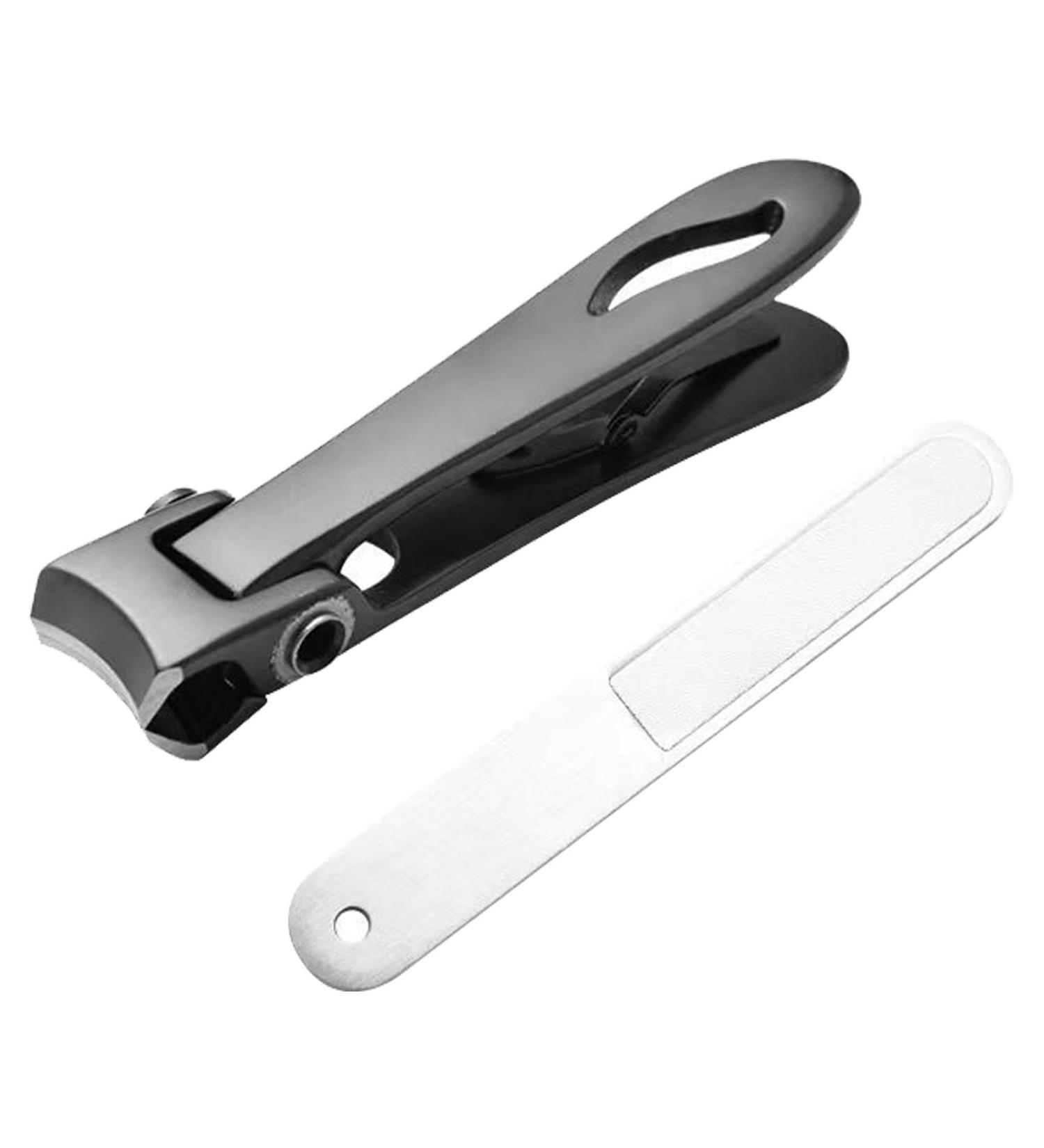 Nail Clippers with File Nail Clippers Set Fingernail Cutter | Professional Heavy Duty Precision Stainless Steel Nail Clippers with Nail File for Stunning Nails Home and Travel Black - Buy Online on GoSupps.com