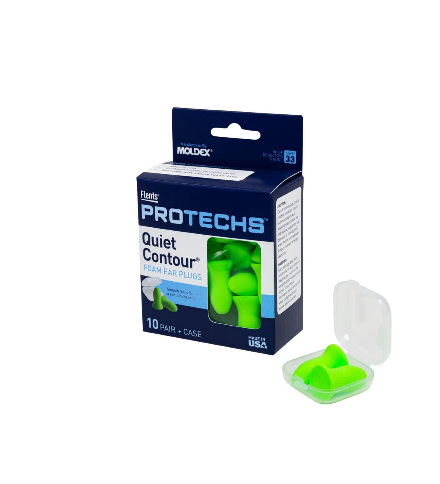 Flents Quiet Contour Ear Plugs - 10 Pair Pack (x6) | NRR 33 | Made in the USA | International Shipping Available - Buy Online on GoSupps.com