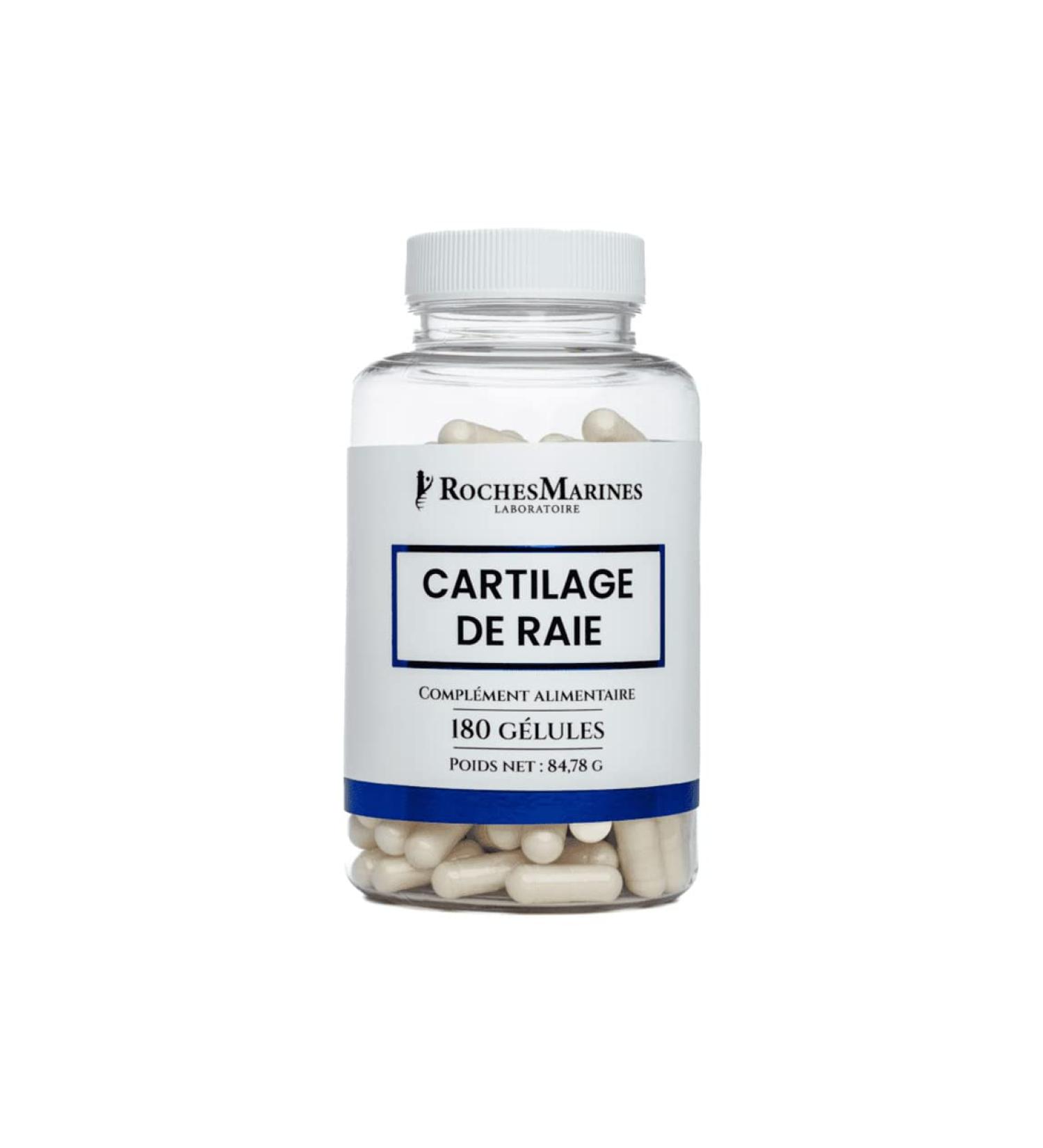 Roches Marines Cartilage of Ray Dietary Supplement Joint Support Source of Calcium Phosphorus Collagen Glucosamine Chondroitin 180 Capsules Developed in France - Buy Online on GoSupps.com