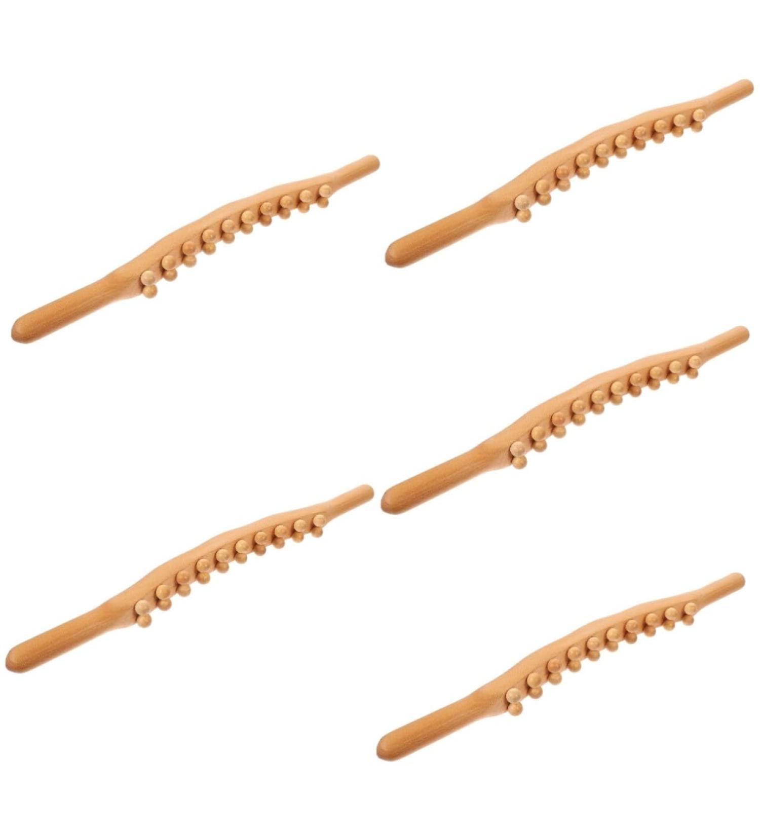 Gatuida 5-Stick Gua Sha Massage Tool Set - Full Body Wooden Roller with 20 Massage Balls for Muscle Relief - International Shipping Available - Buy Online on GoSupps.com
