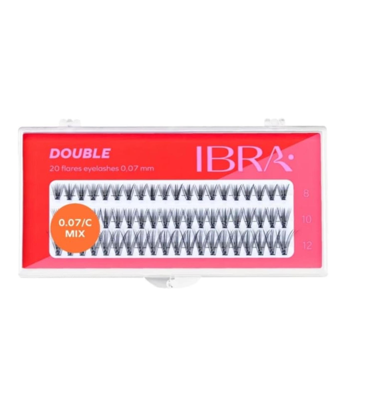 double eyelash extension set 60 pieces - eyelash extensions - eyelash clusters - double the number of eyelashes in one cluster and one C+ profile - immediate effect of thick eyelash extension set MIX