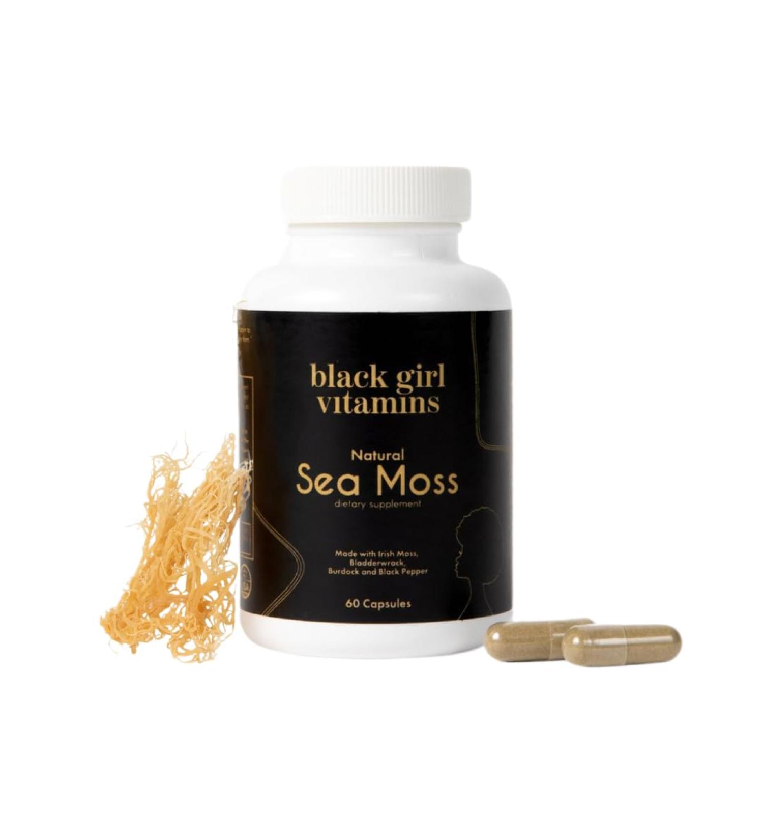 Black Girl Vitamins Organic Sea Moss Capsules 92 Minerals Superfood Supplement | Vegan Sea Moss Pills for Thyroid Digestive & Immune Support | Black-Owned Non-GMO - Buy Online on GoSupps.com