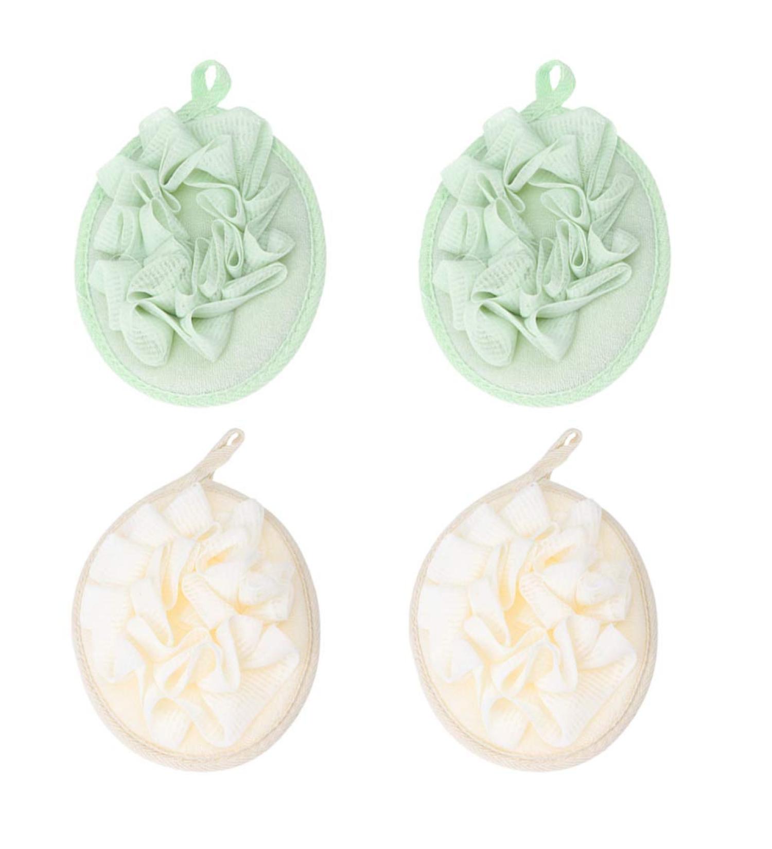 Healifty 4pcs Pure Flower Bath Balls & Loofah Sponges | Natural Body Cleaning & Shower Brush - Mesh Foam for Ultimate Relaxation - Buy Online on GoSupps.com