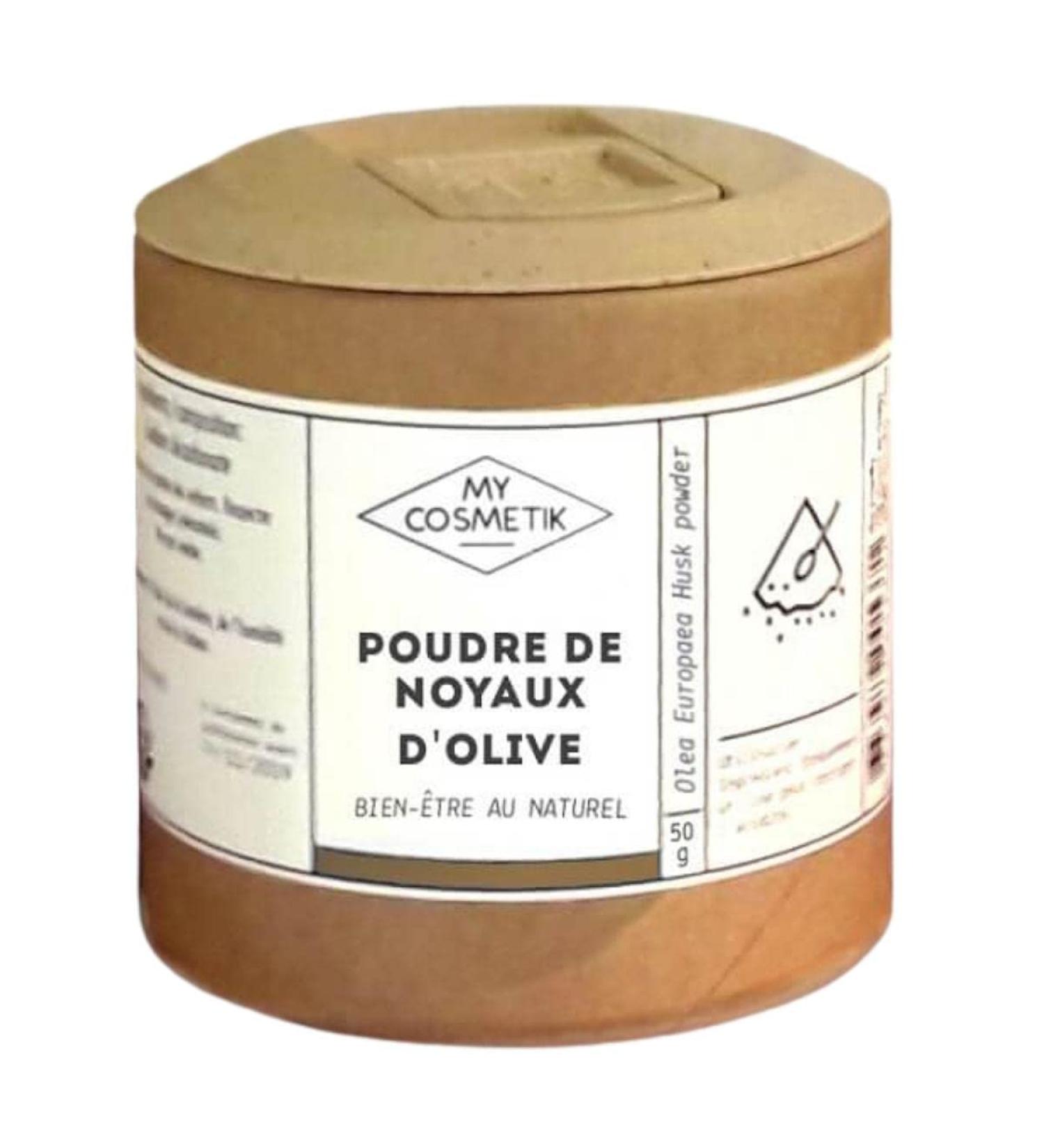 Olive Stone Powder - Exfoliating - 100% Pure and Natural - MY COSMETIK - 50 g - in Vegetable Pot - Buy Online on GoSupps.com