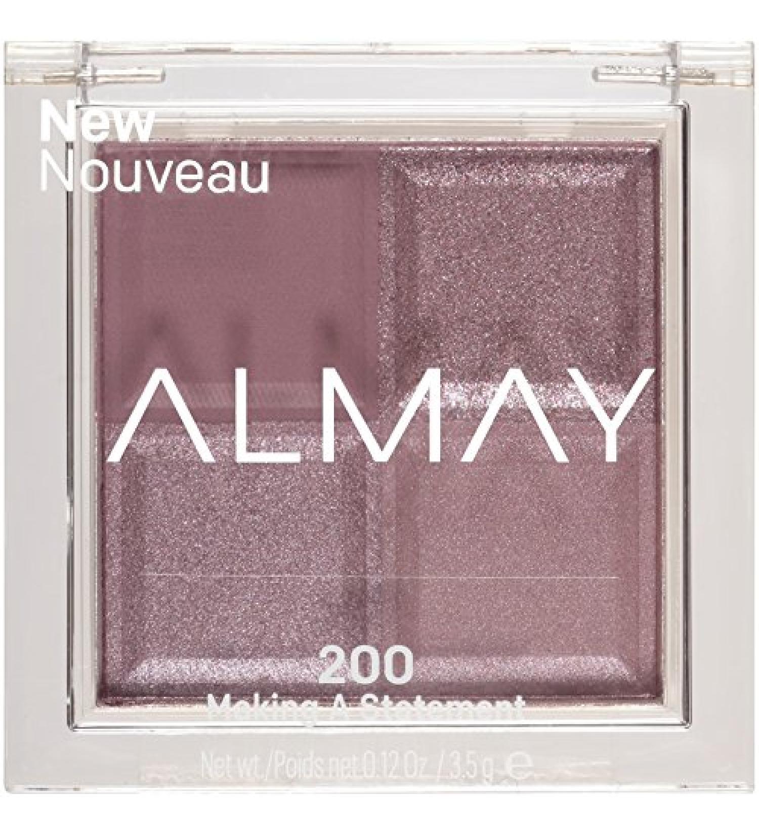 Almay Longlasting Eyeshadow Palette - Single Shade Eye Color in Matte, Metallic, Satin, and Glitter Finish - Hypoallergenic - 200 Making A Statement - 0.12 Ounce - Buy Online on GoSupps.com